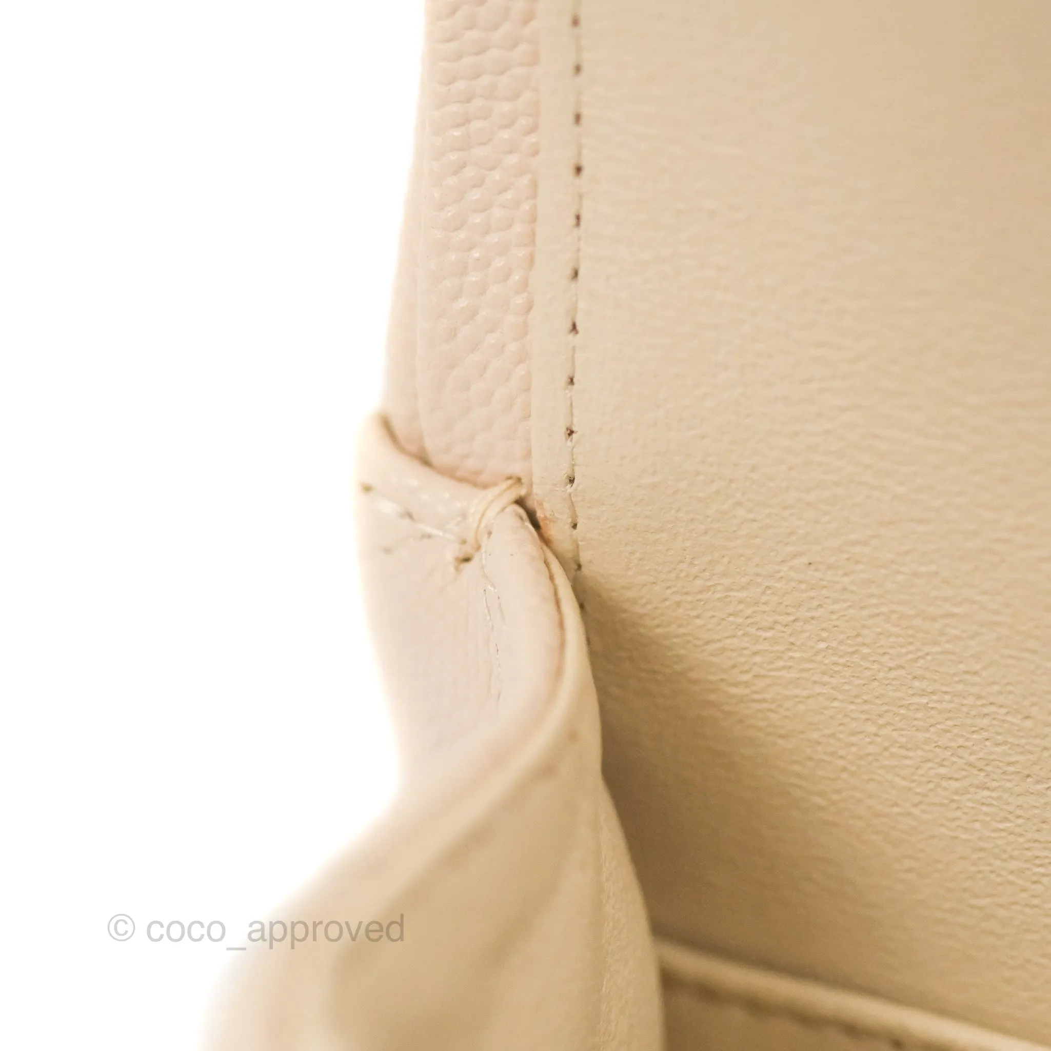 Chanel Small Classic Quilted Flap Light Ivory Beige Caviar Gold Hardware 20C