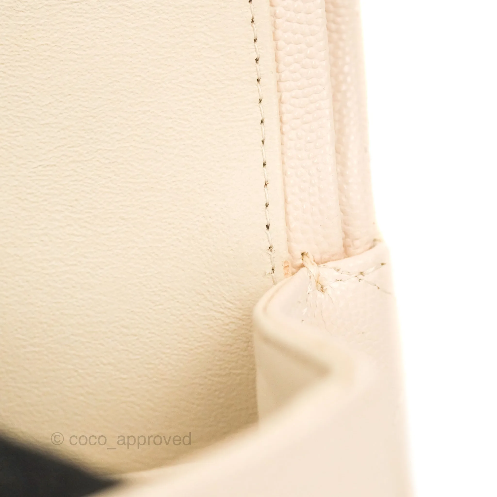Chanel Small Classic Quilted Flap Light Ivory Beige Caviar Gold Hardware 20C