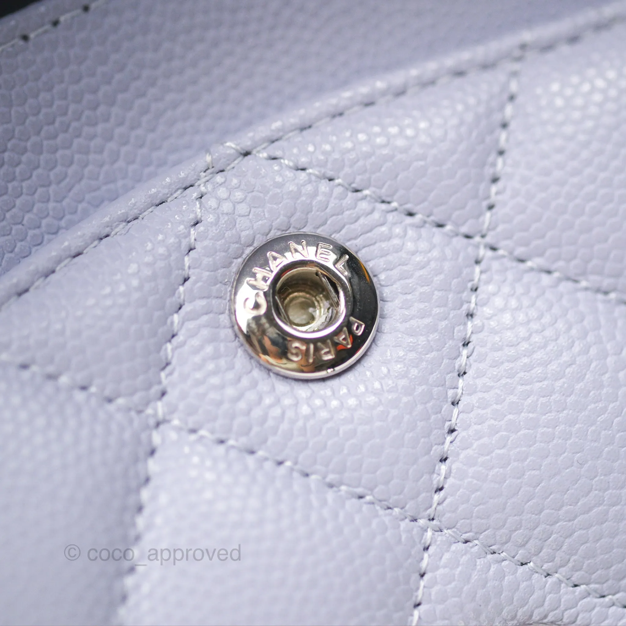 Chanel Small Classic Quilted Flap Lilac Caviar Silver Hardware 21K