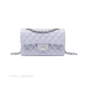 Chanel Small Classic Quilted Flap Lilac Caviar Silver Hardware 21K