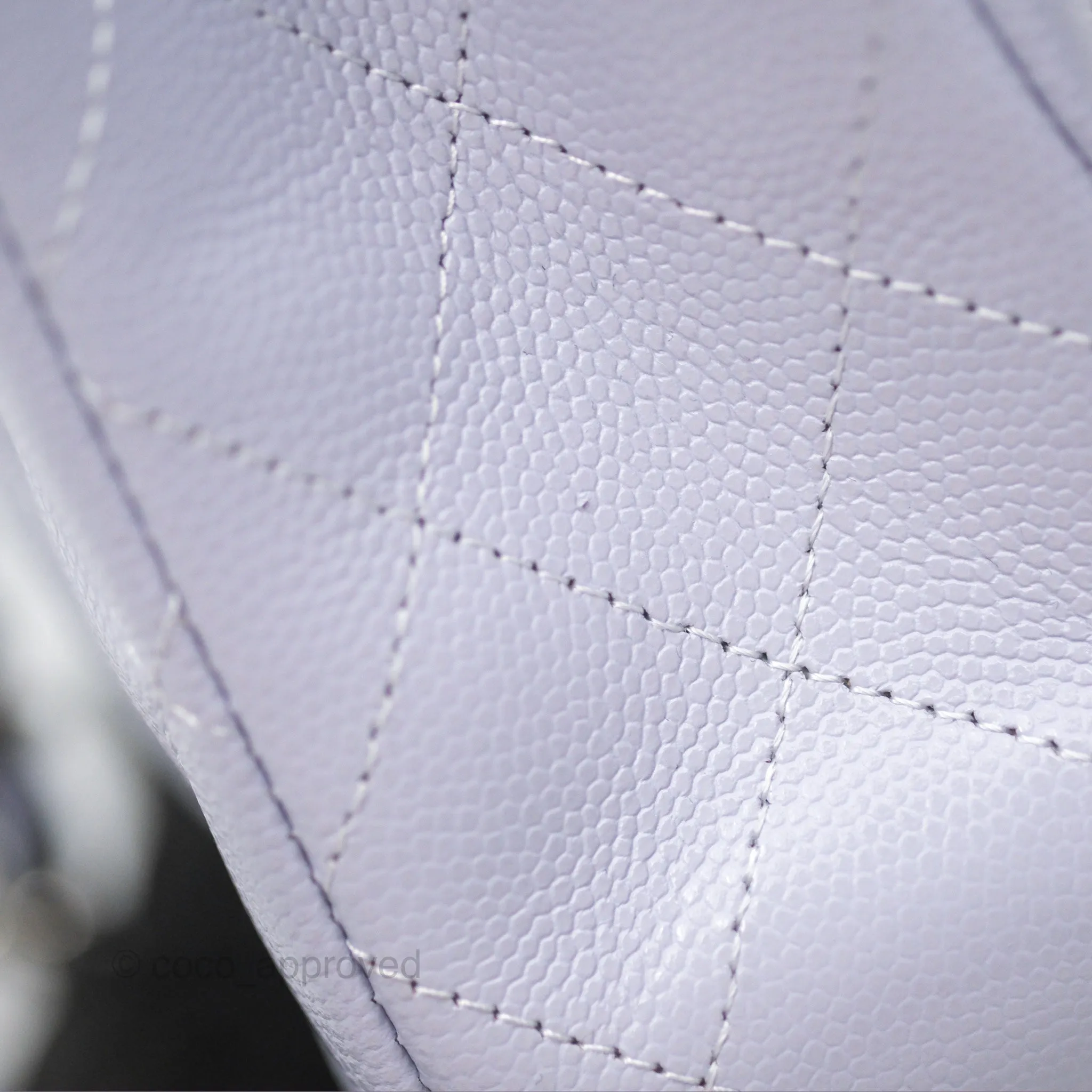 Chanel Small Classic Quilted Flap Lilac Caviar Silver Hardware 21K