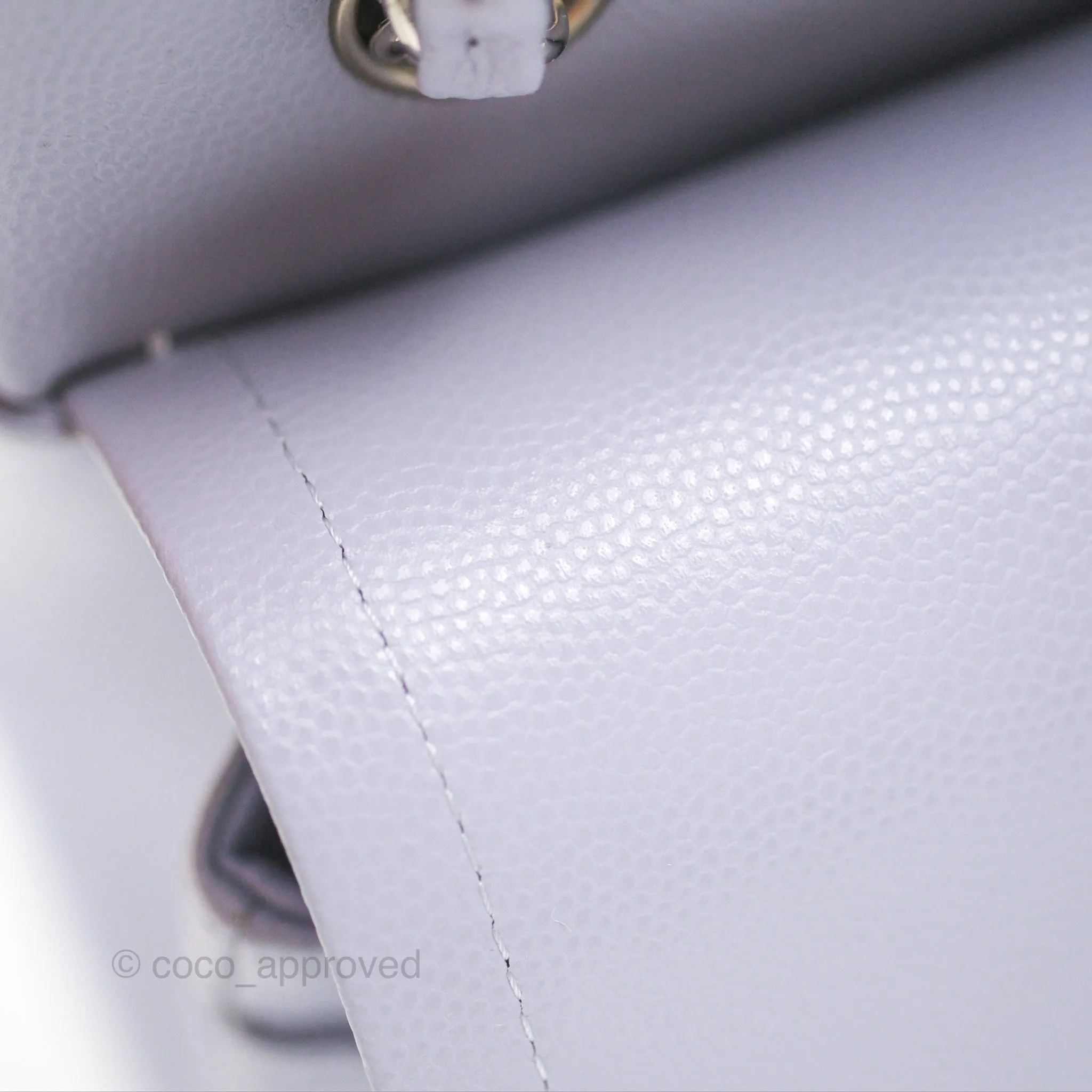Chanel Small Classic Quilted Flap Lilac Caviar Silver Hardware 21K