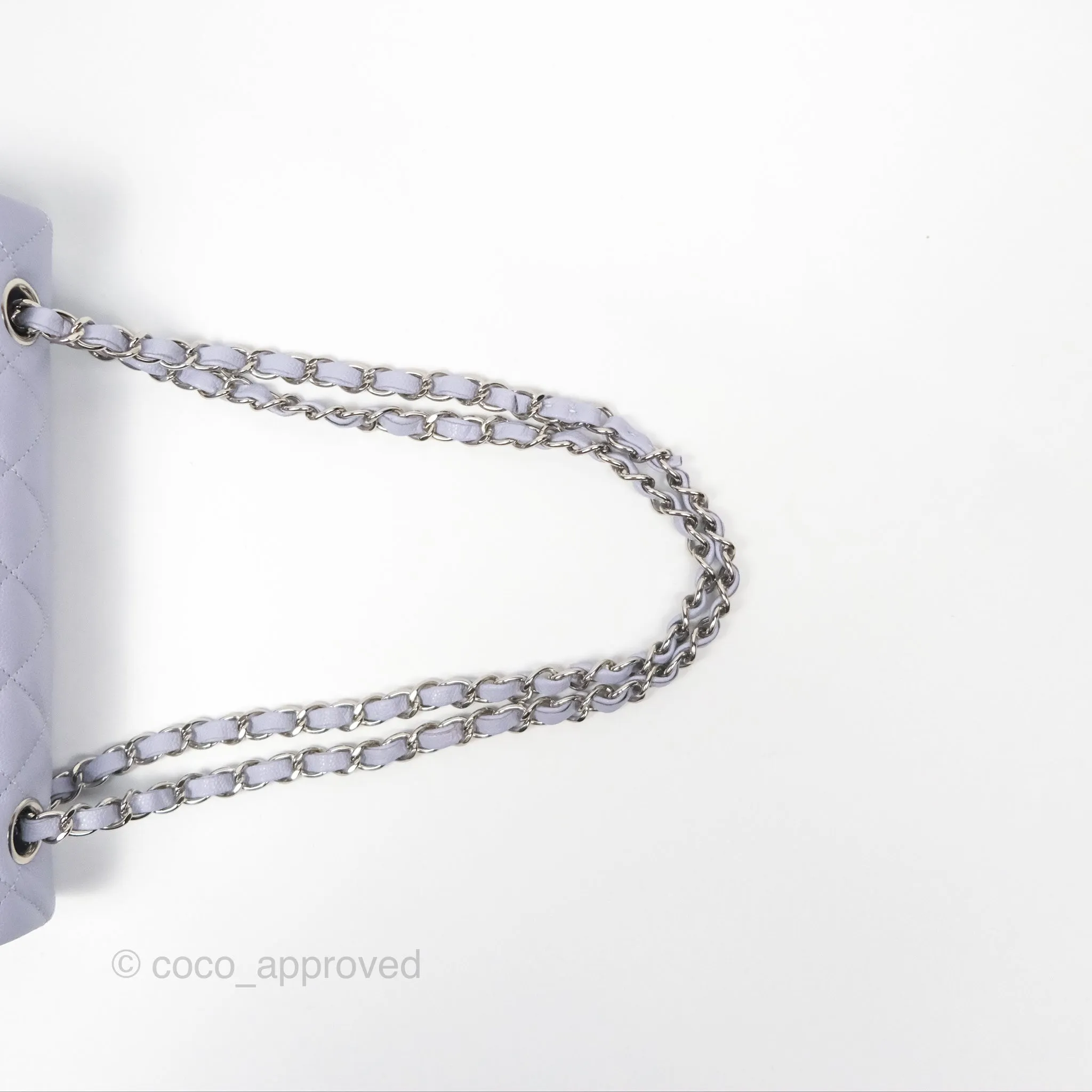 Chanel Small Classic Quilted Flap Lilac Caviar Silver Hardware 21K