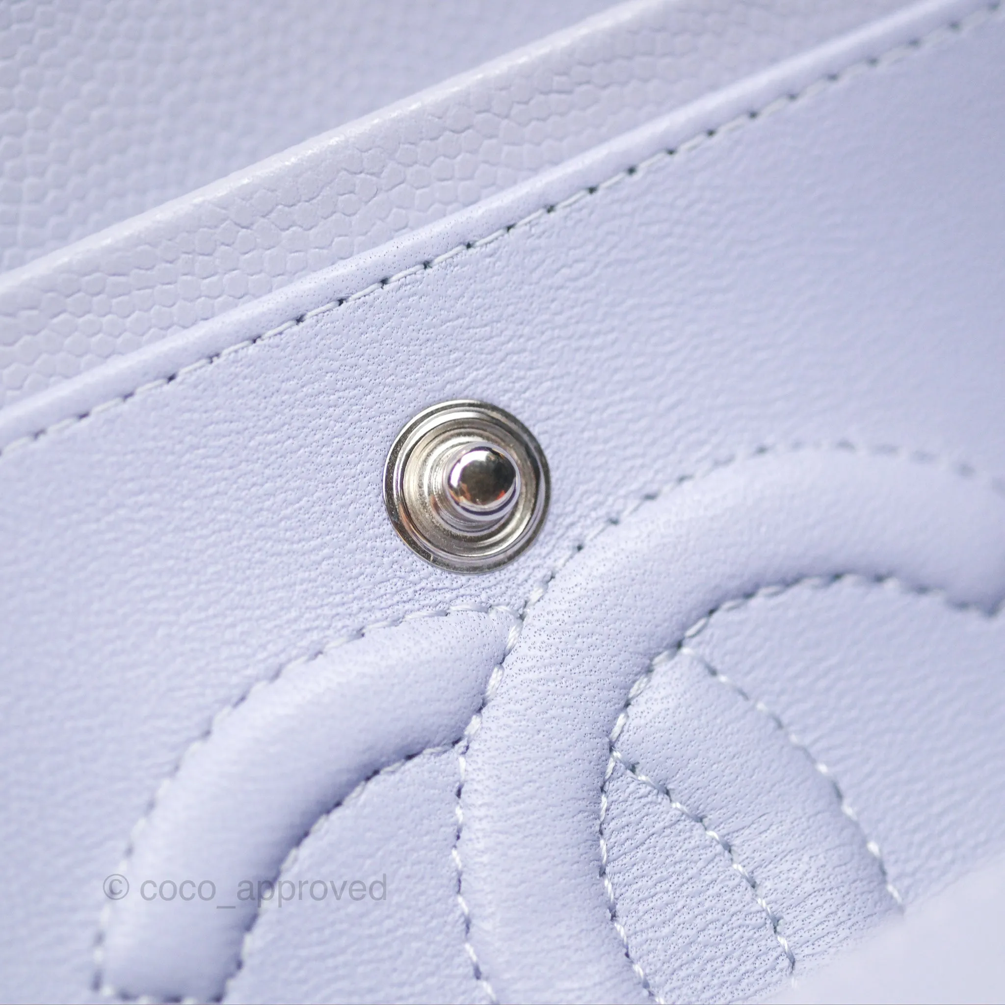 Chanel Small Classic Quilted Flap Lilac Caviar Silver Hardware 21K