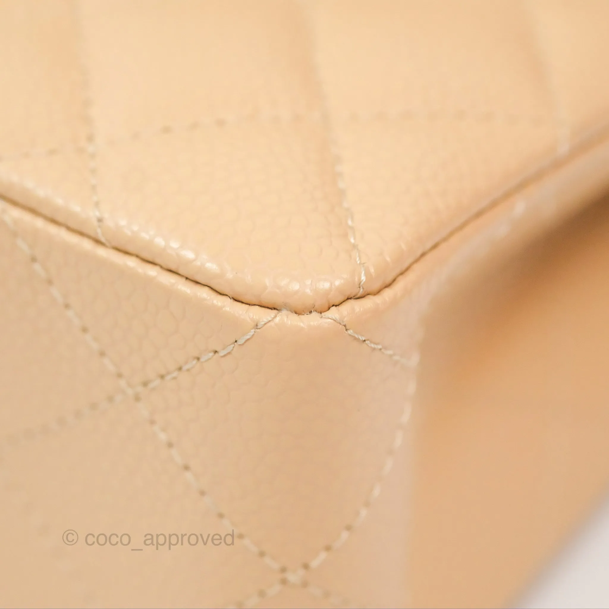 Chanel Small Quilted Classic Flap Beige Caviar Gold Hardware