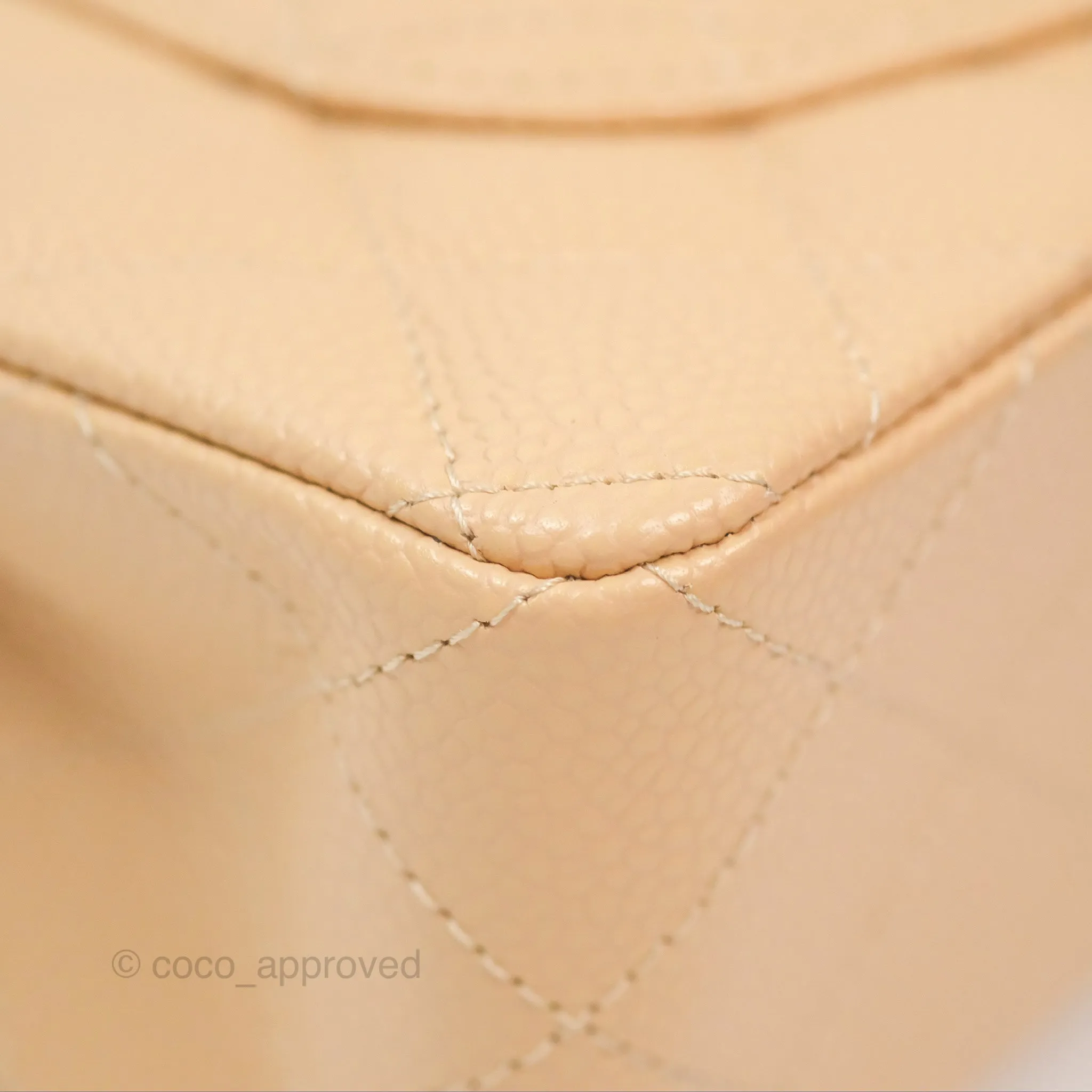 Chanel Small Quilted Classic Flap Beige Caviar Gold Hardware