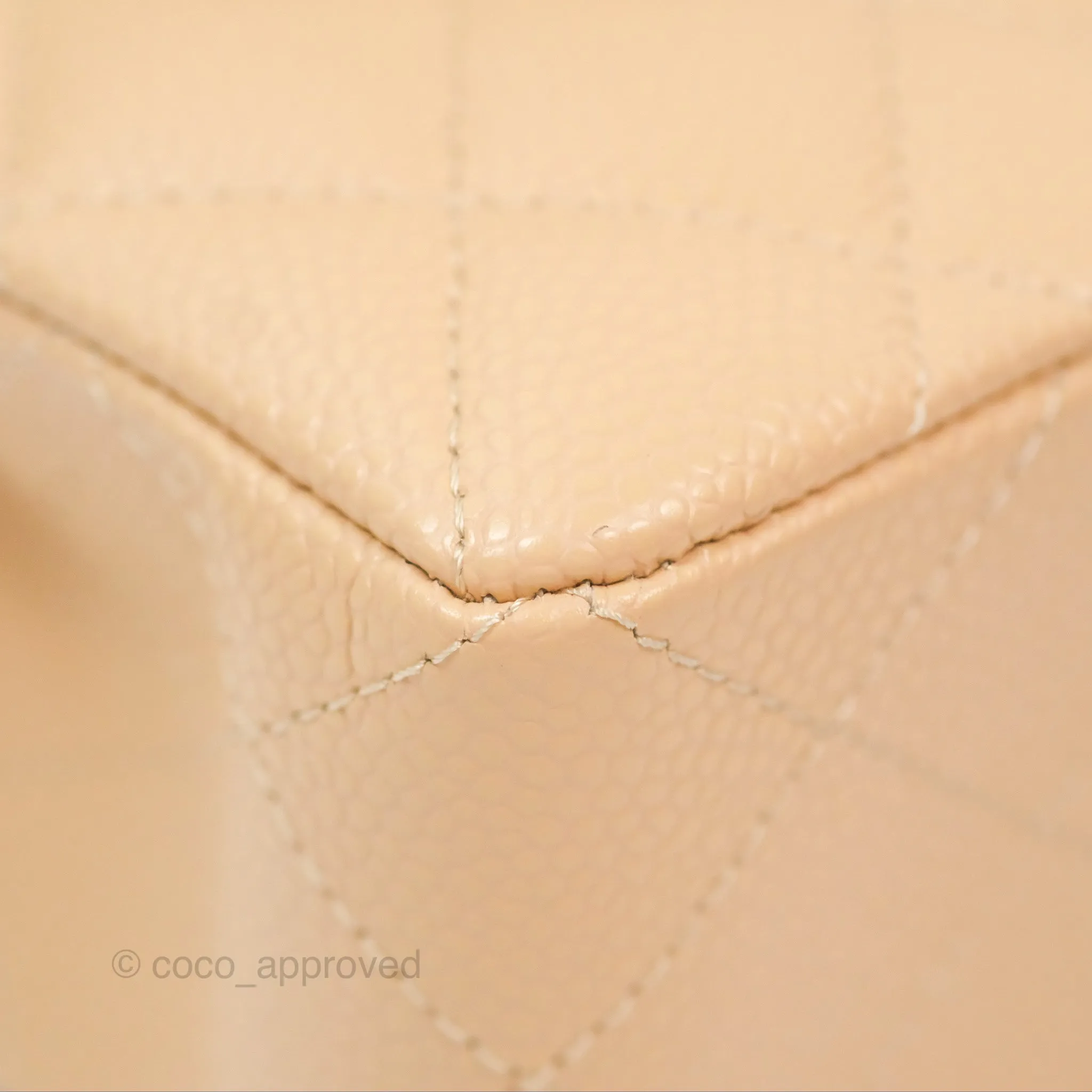 Chanel Small Quilted Classic Flap Beige Caviar Gold Hardware