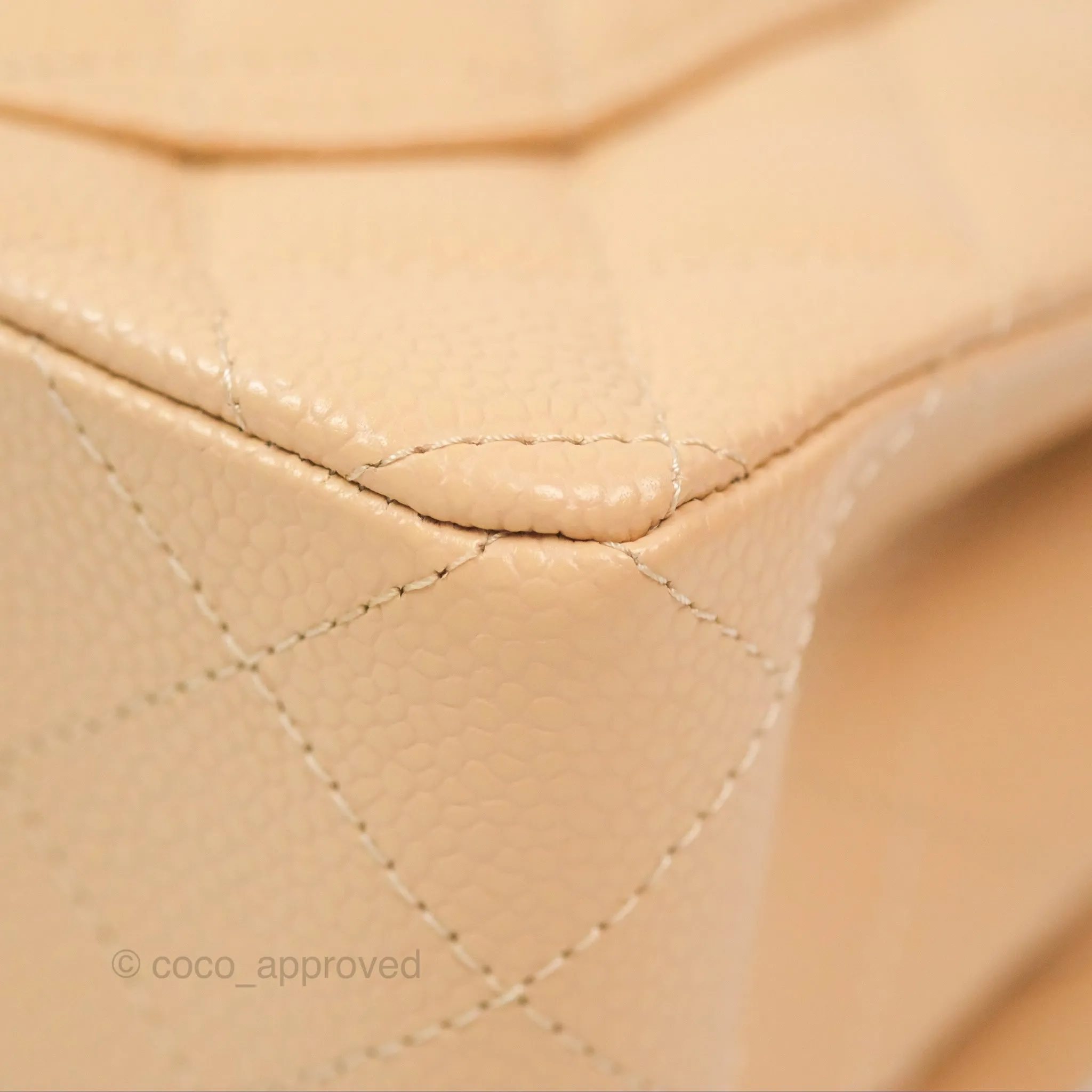 Chanel Small Quilted Classic Flap Beige Caviar Gold Hardware
