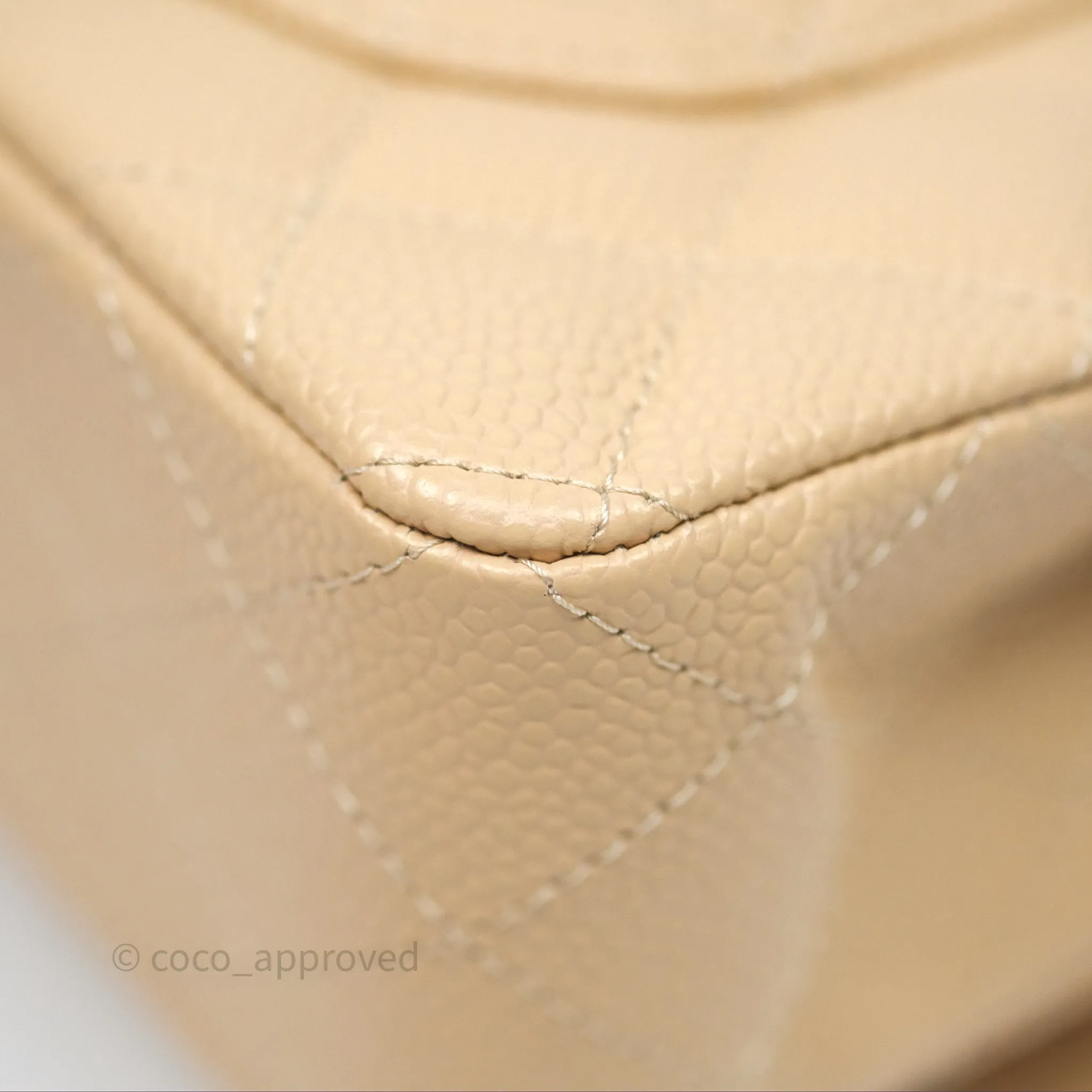 Chanel Small Quilted Classic Flap Beige Caviar Gold Hardware