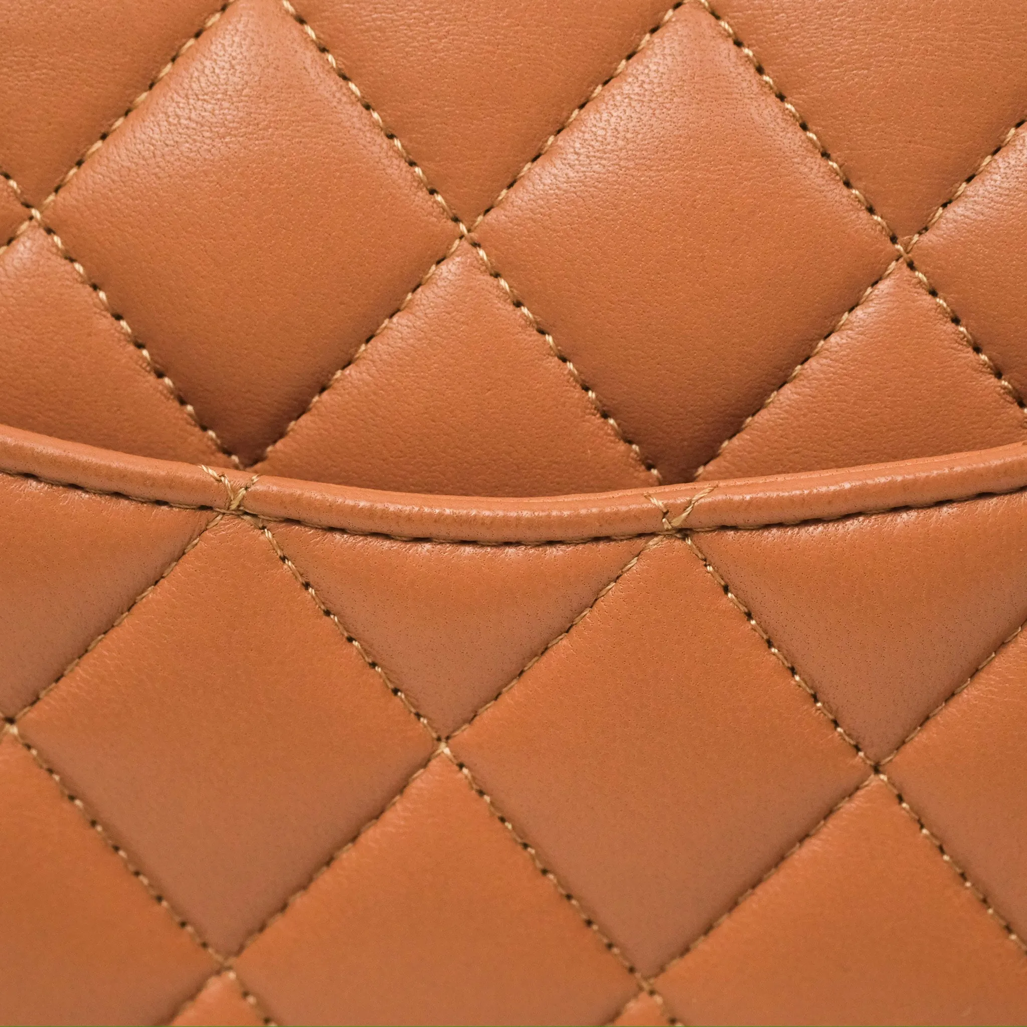 Chanel Small Quilted Classic Flap Dark Caramel Beige Lambskin Gold Hardware