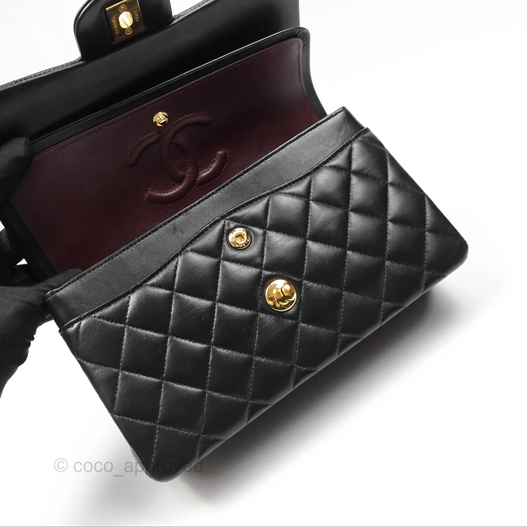 Chanel Small S/M Classic Flap Black Lambskin Gold Hardware