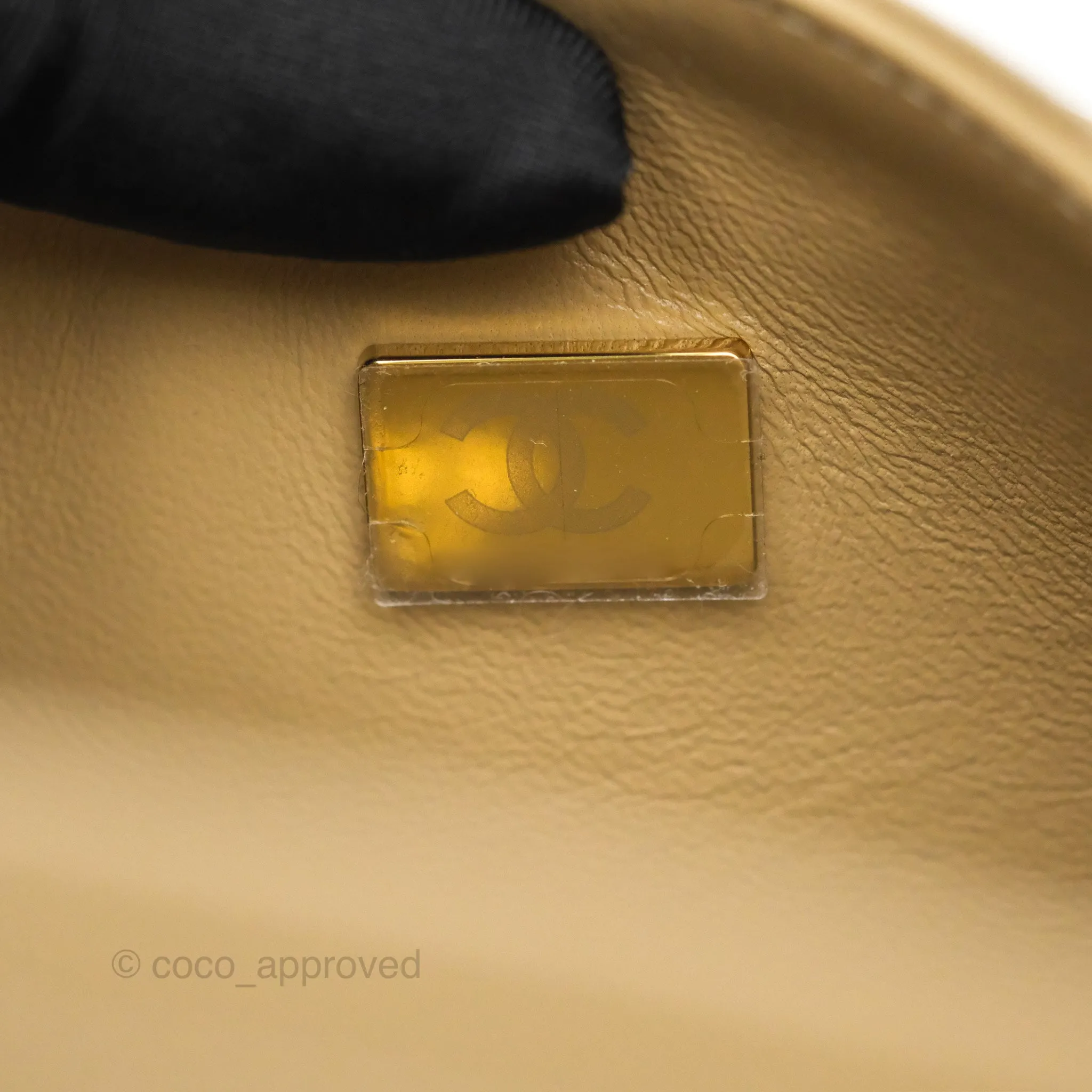 Chanel Small S/M Classic Flap Dark Beige Caviar Gold Hardware 21A