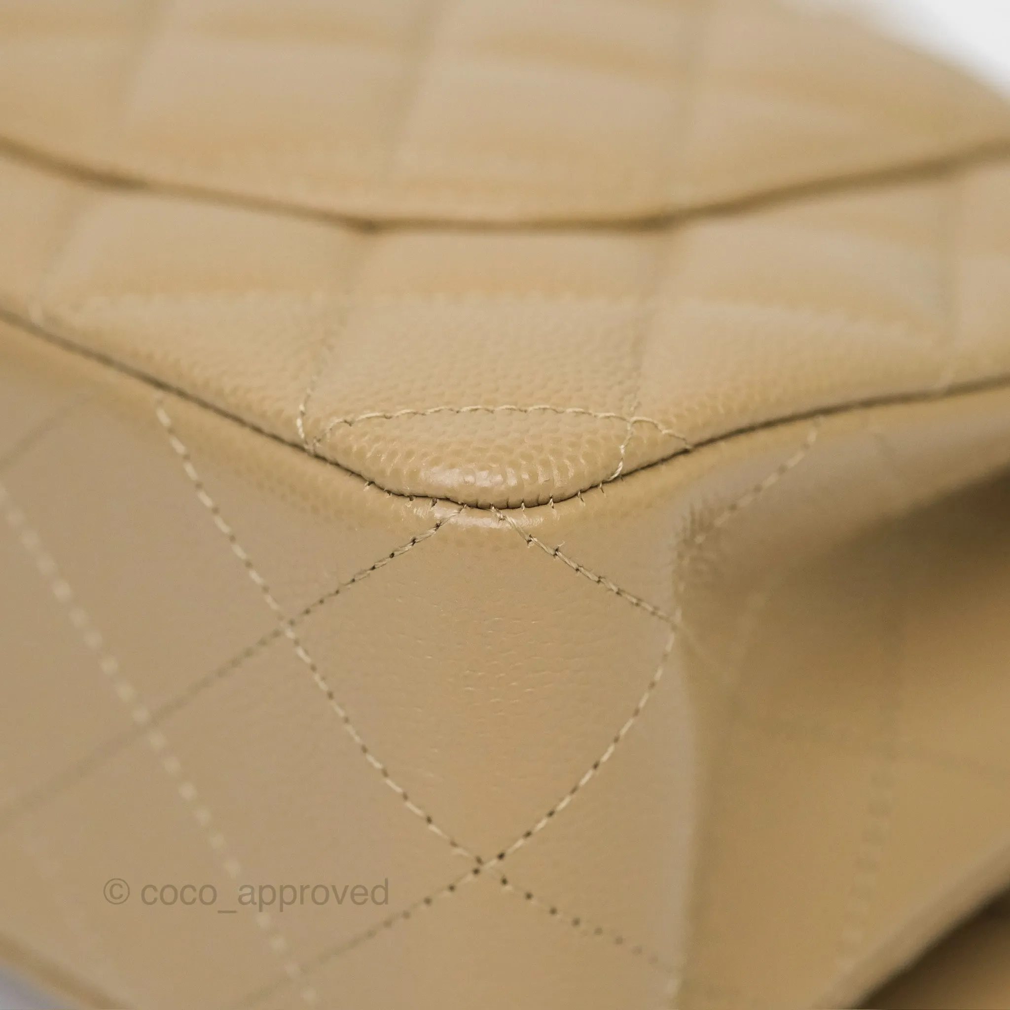 Chanel Small S/M Classic Flap Dark Beige Caviar Gold Hardware 21A