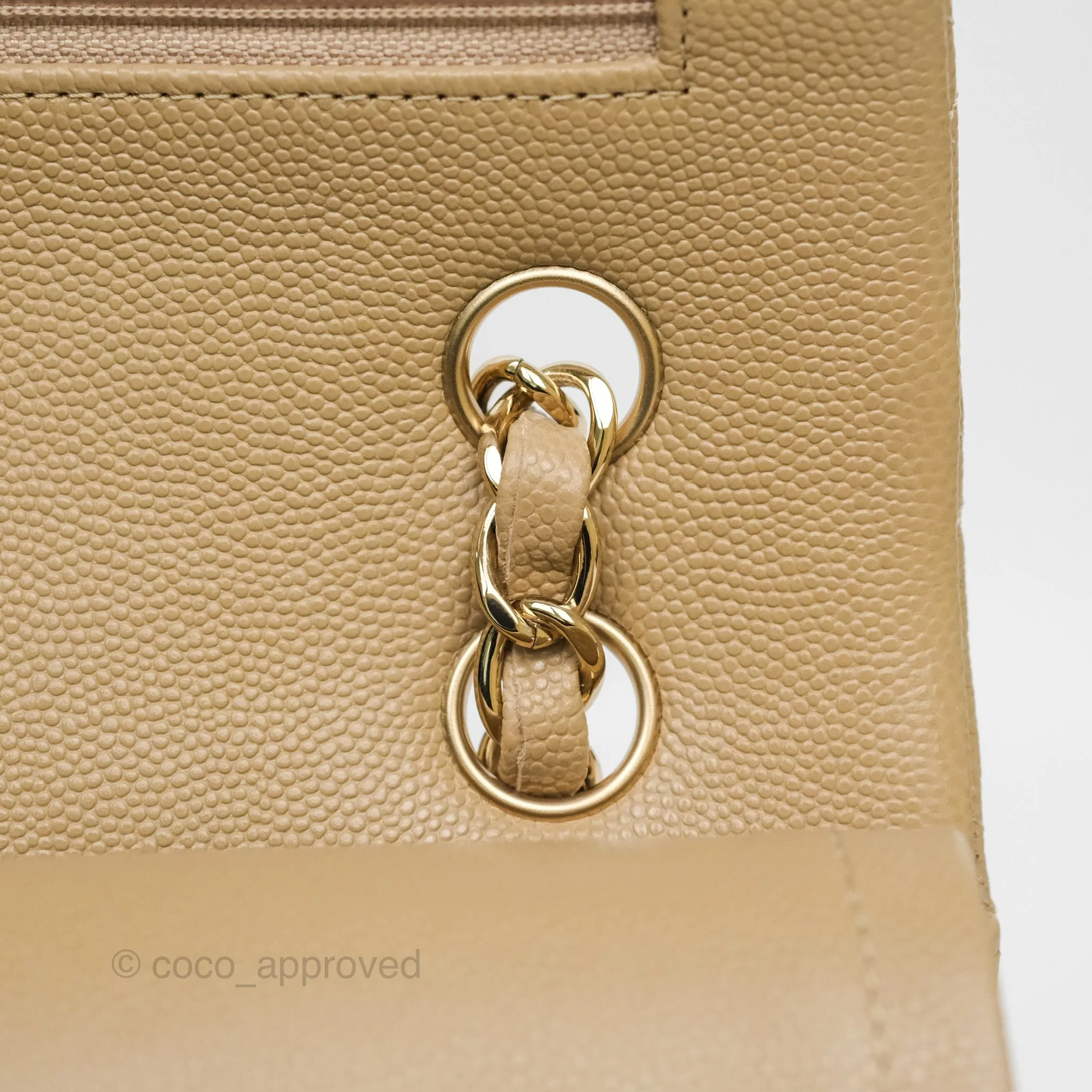 Chanel Small S/M Classic Flap Dark Beige Caviar Gold Hardware 21A