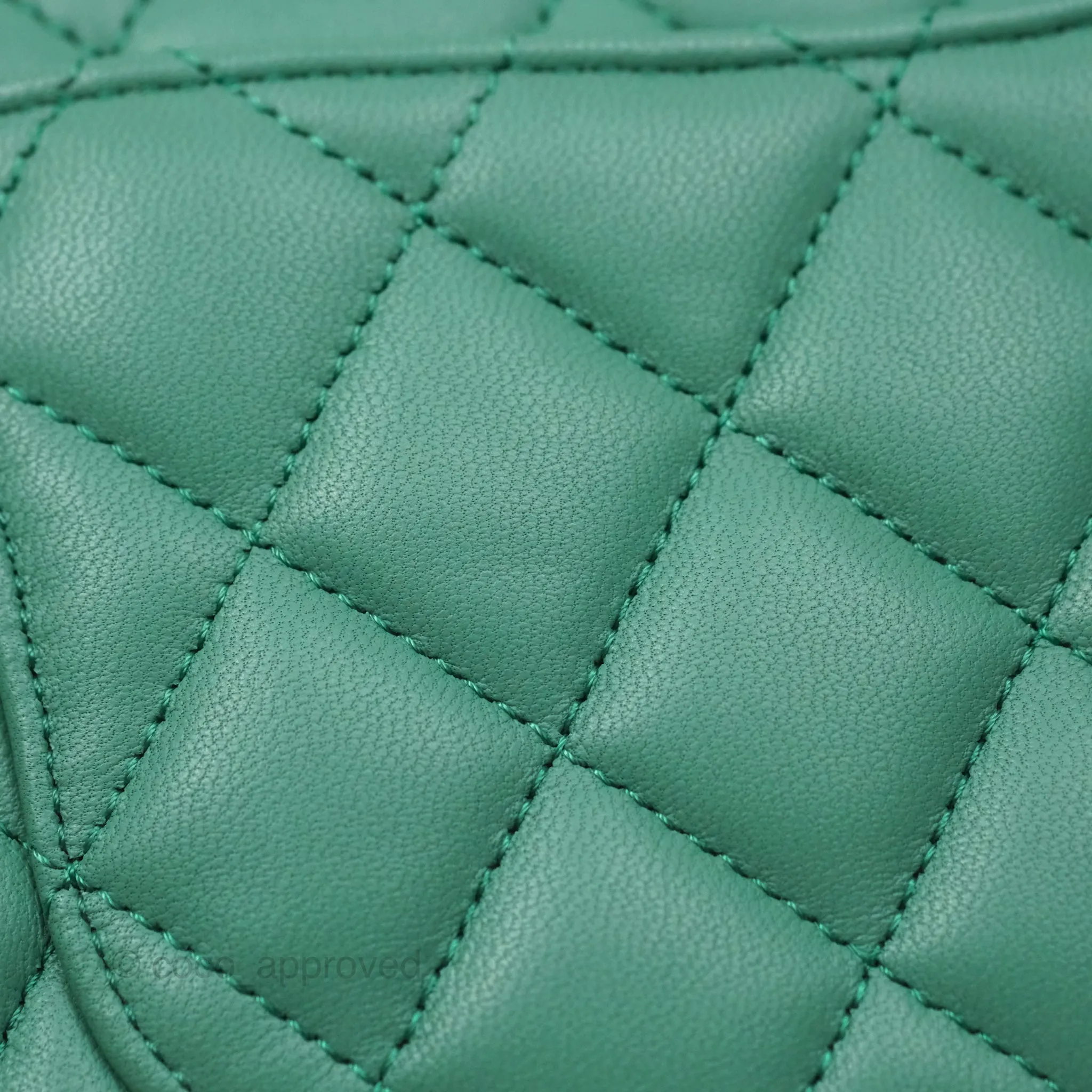 Chanel Small S/M Classic Flap Green Lambskin Gold Hardware