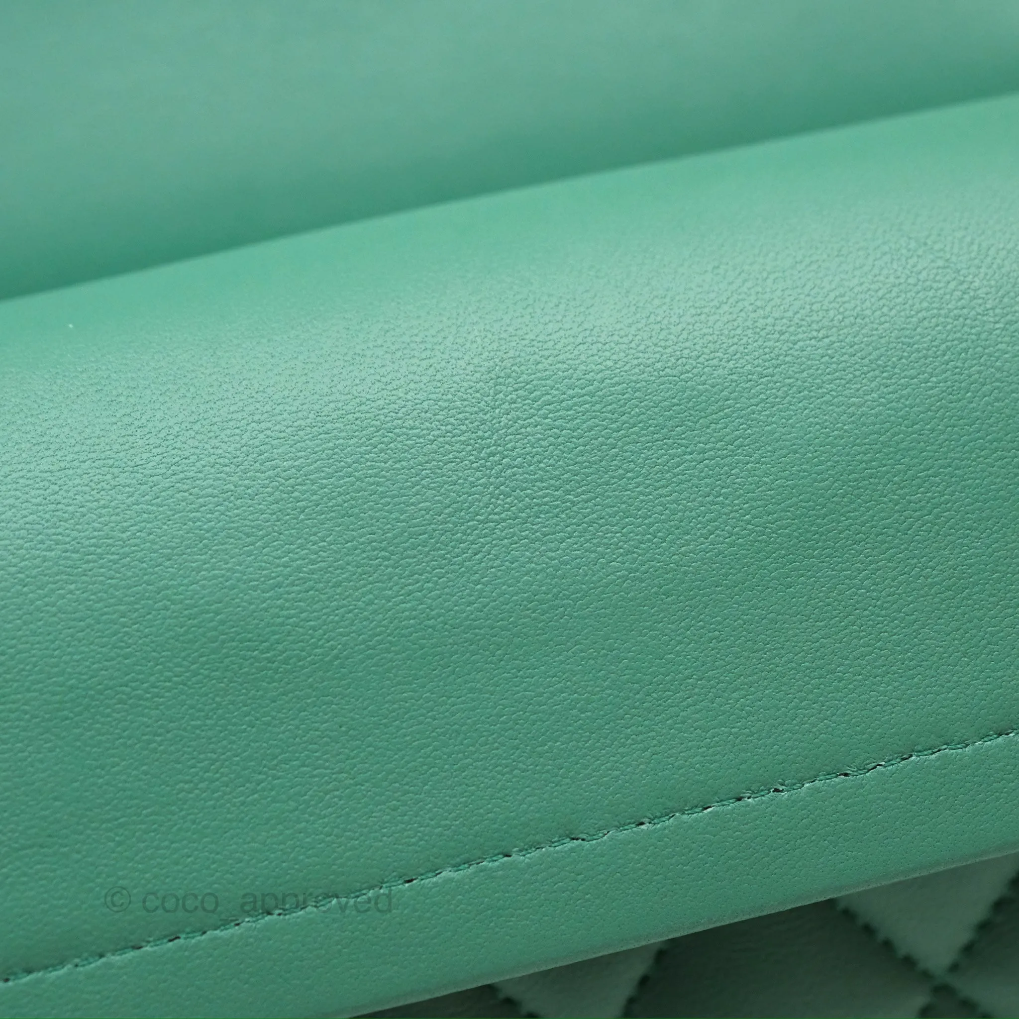 Chanel Small S/M Classic Flap Green Lambskin Gold Hardware