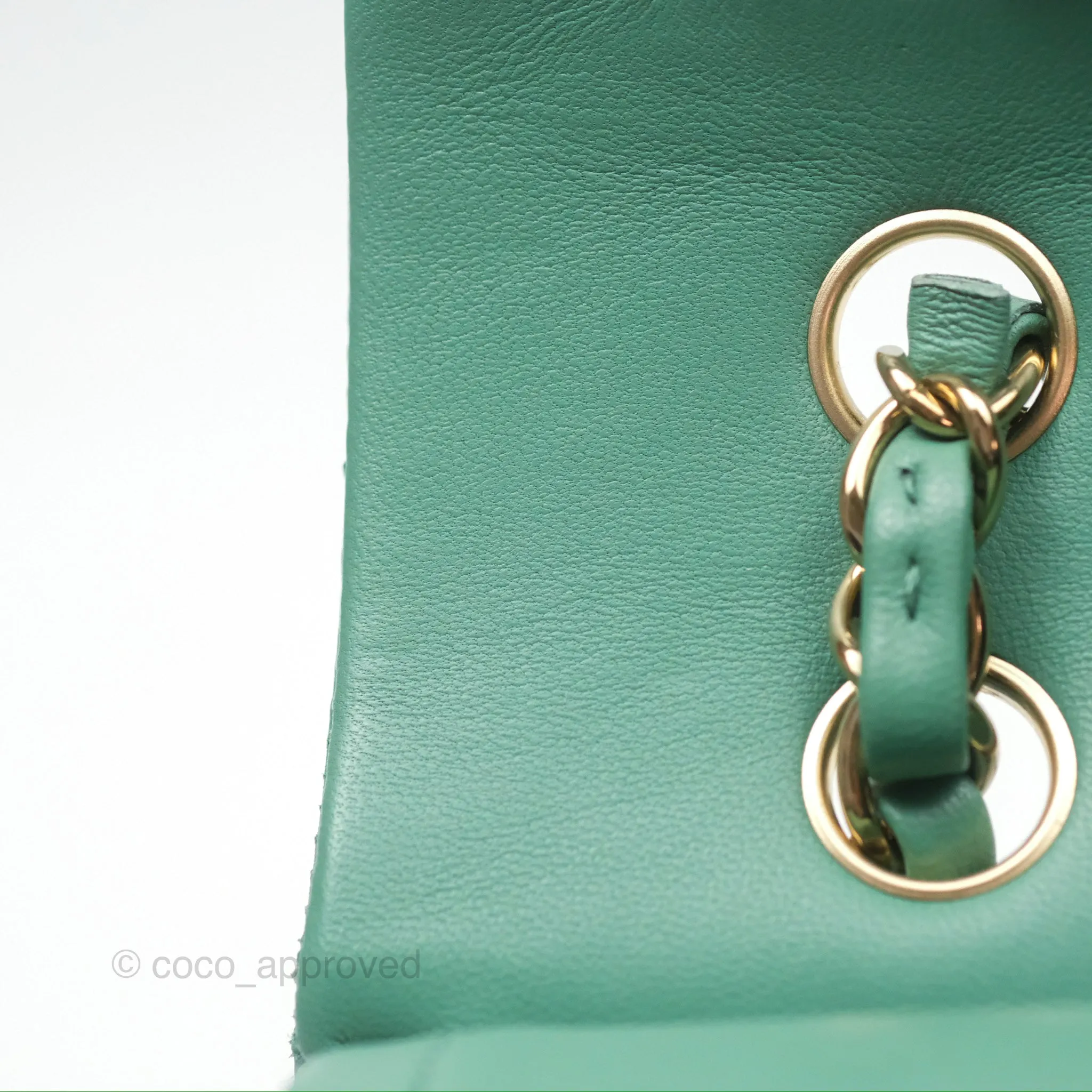 Chanel Small S/M Classic Flap Green Lambskin Gold Hardware