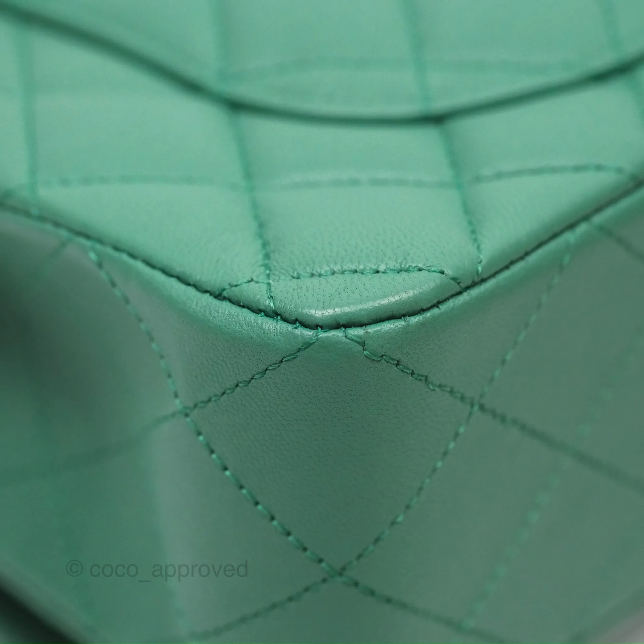 Chanel Small S/M Classic Flap Green Lambskin Gold Hardware