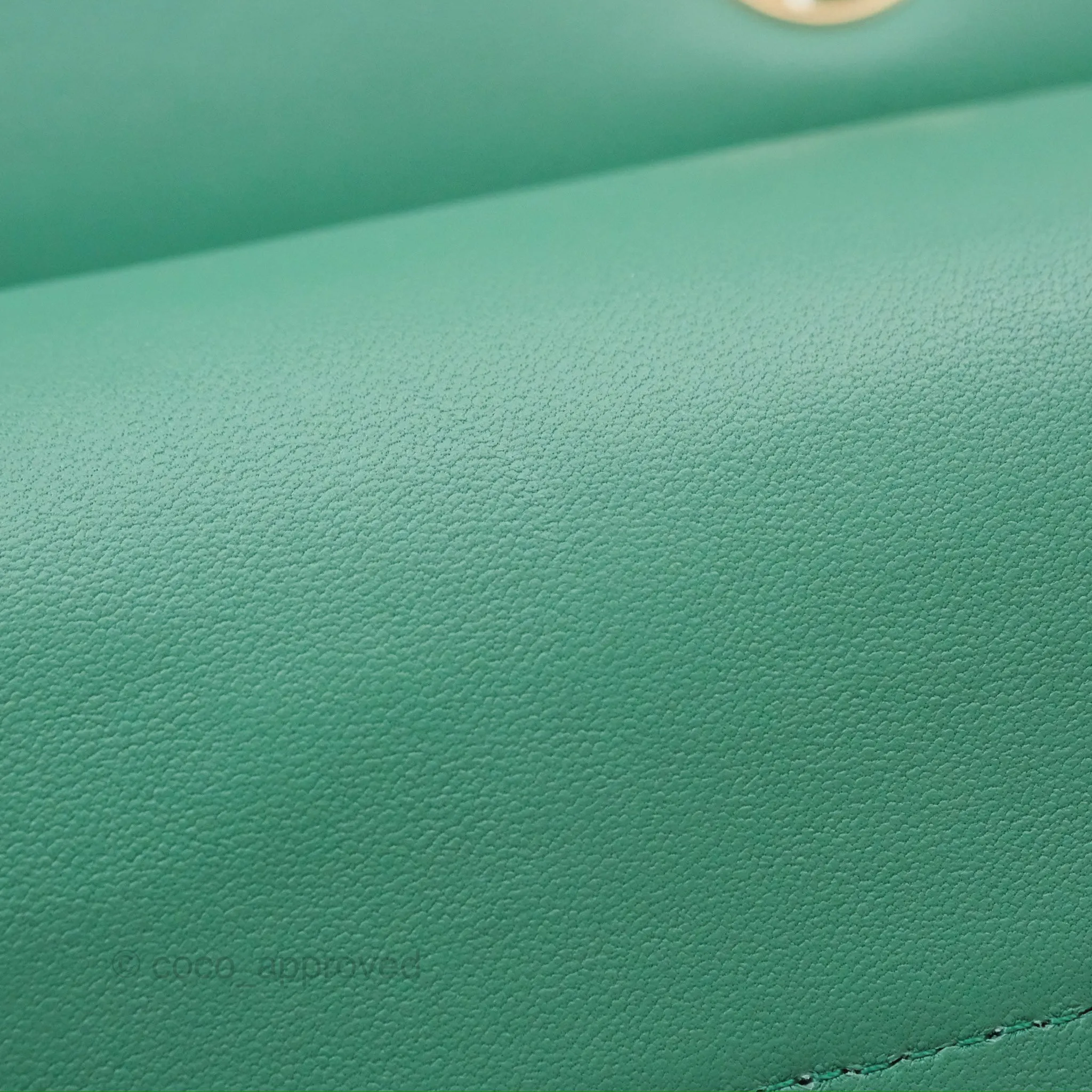 Chanel Small S/M Classic Flap Green Lambskin Gold Hardware