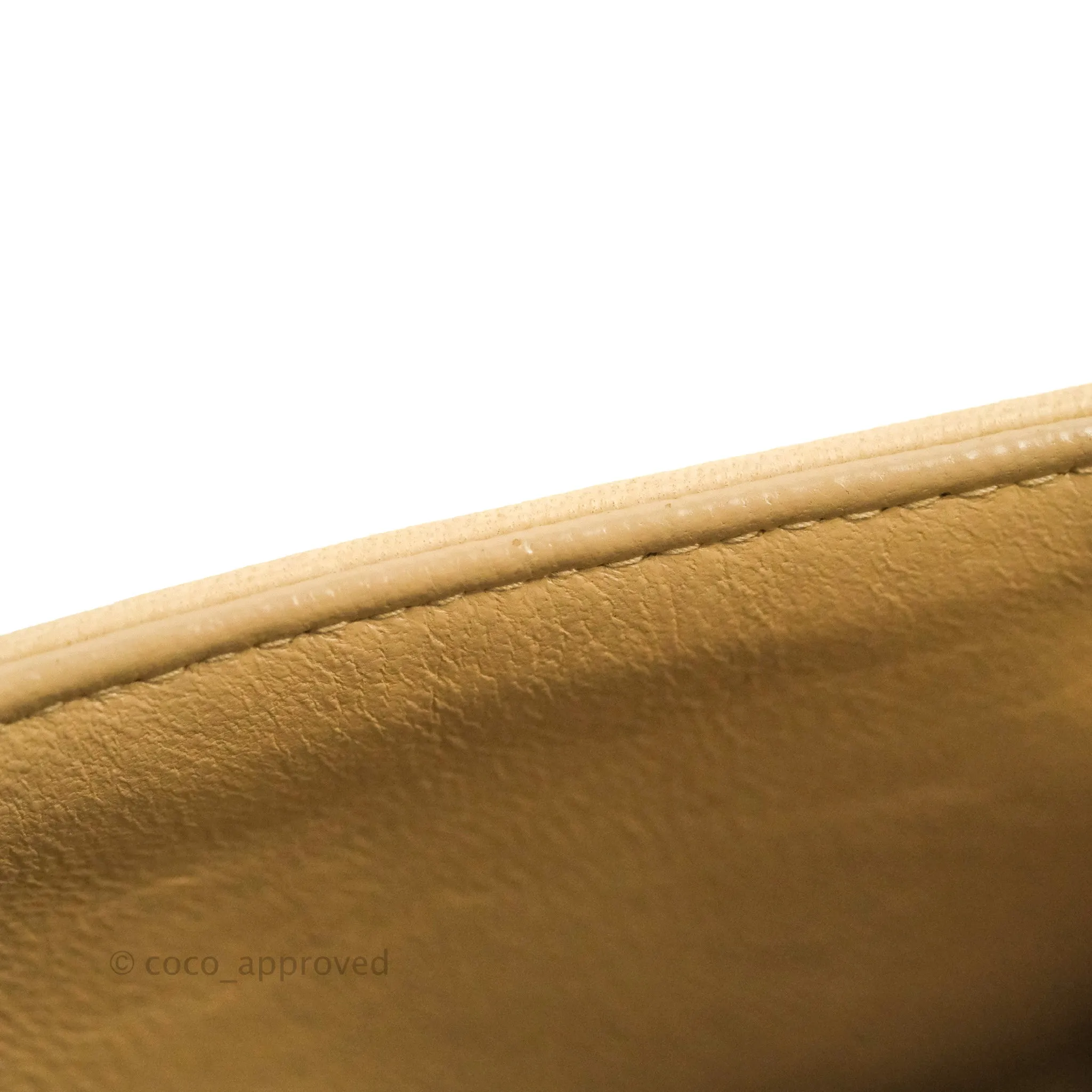 Chanel Vintage Medium Classic Flap Light Beige Lambskin 24K Gold Hardware