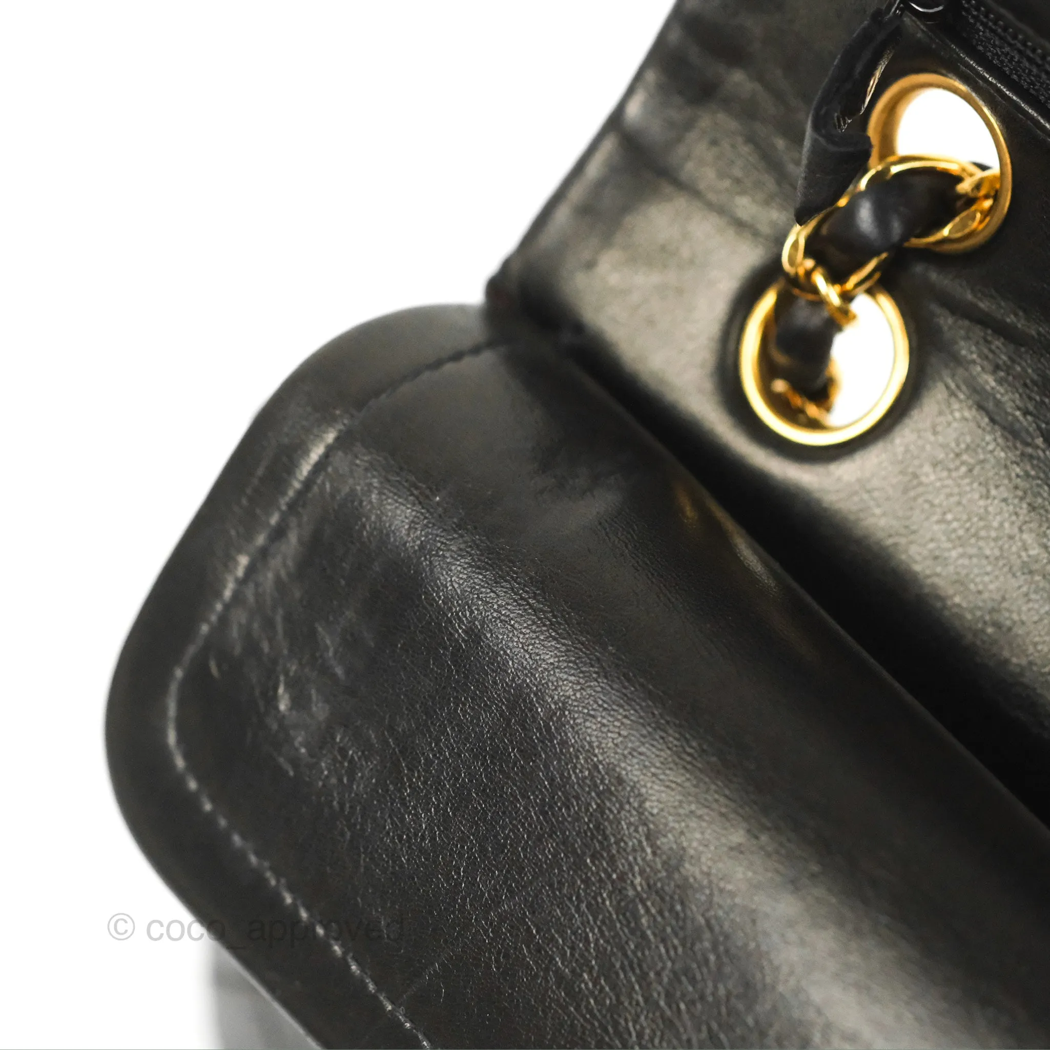 Chanel Vintage Small Classic Flap Black Lambskin 24K Gold Hardware