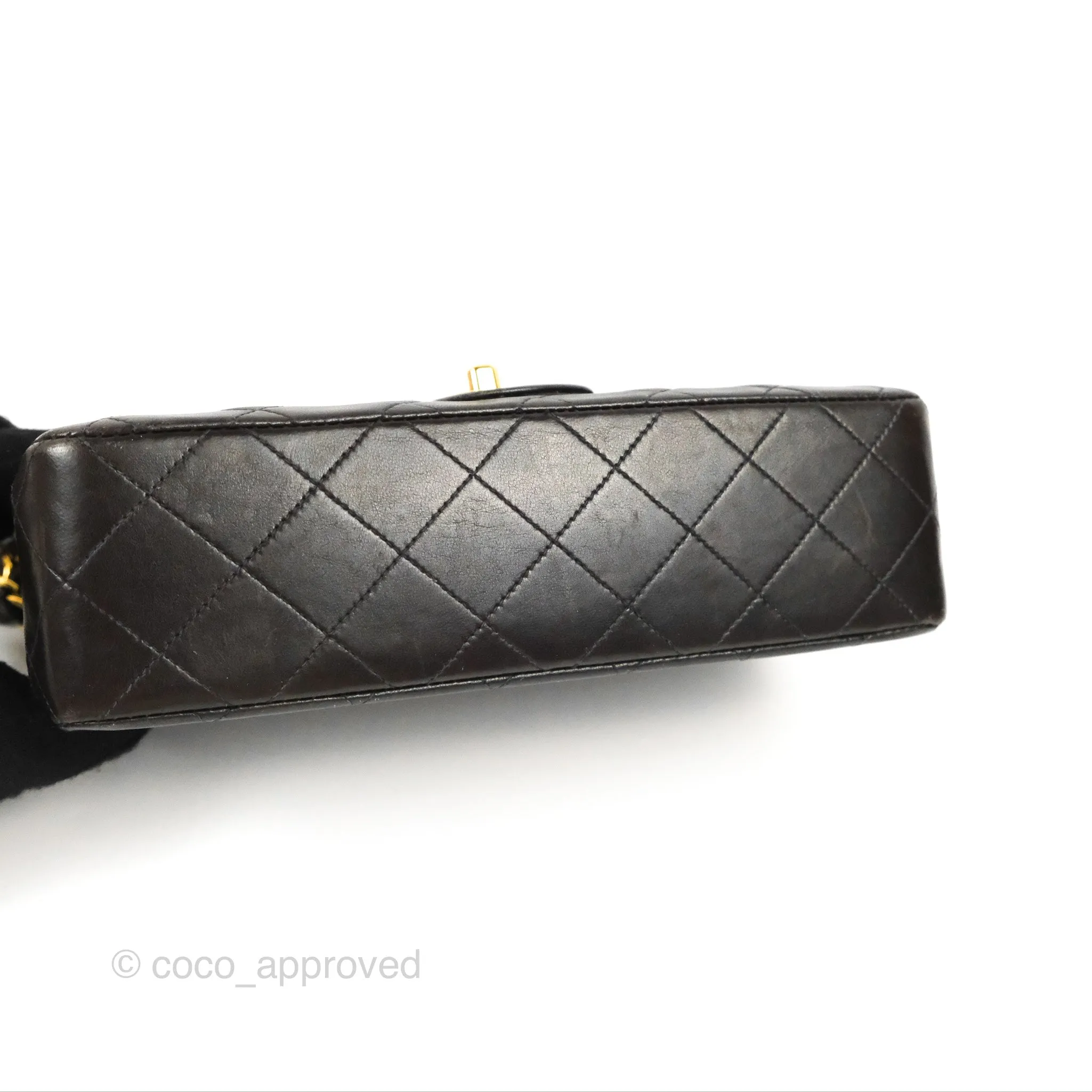 Chanel Vintage Small Classic Flap Black Lambskin 24K Gold Hardware