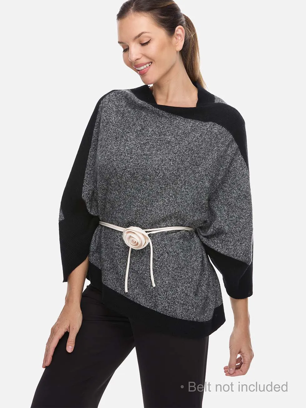 Charcoal Cashmere Poncho