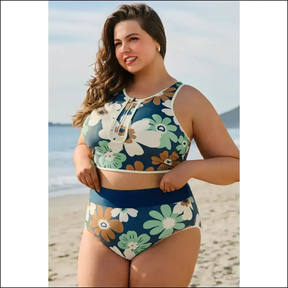 Chic Green Floral Bikini: Finally, a Plus Size Bikini Set that Fits  👙 Needful Things
