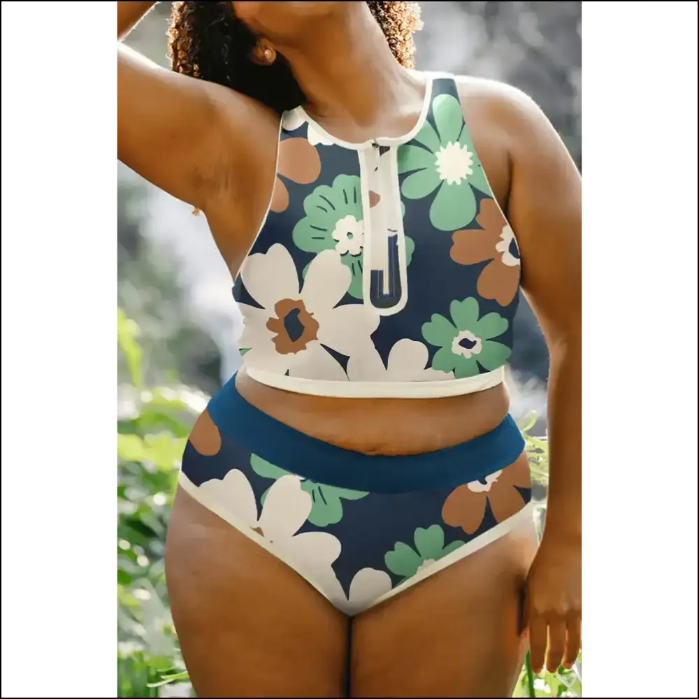 Chic Green Floral Bikini: Finally, a Plus Size Bikini Set that Fits  👙 Needful Things