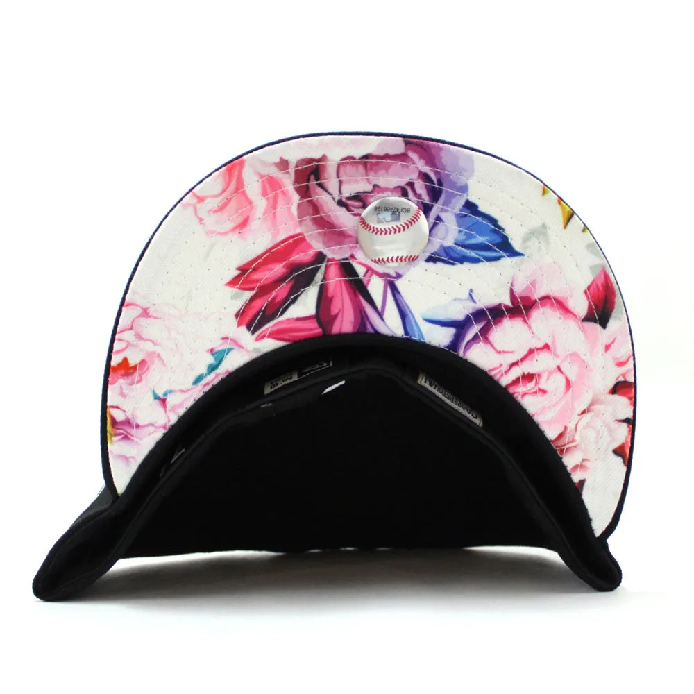 Chicago White Sox 2005 World Series New Era Fitted 59Fifty Hat (Glow in the Dark Logo Black Floral Under Brim)