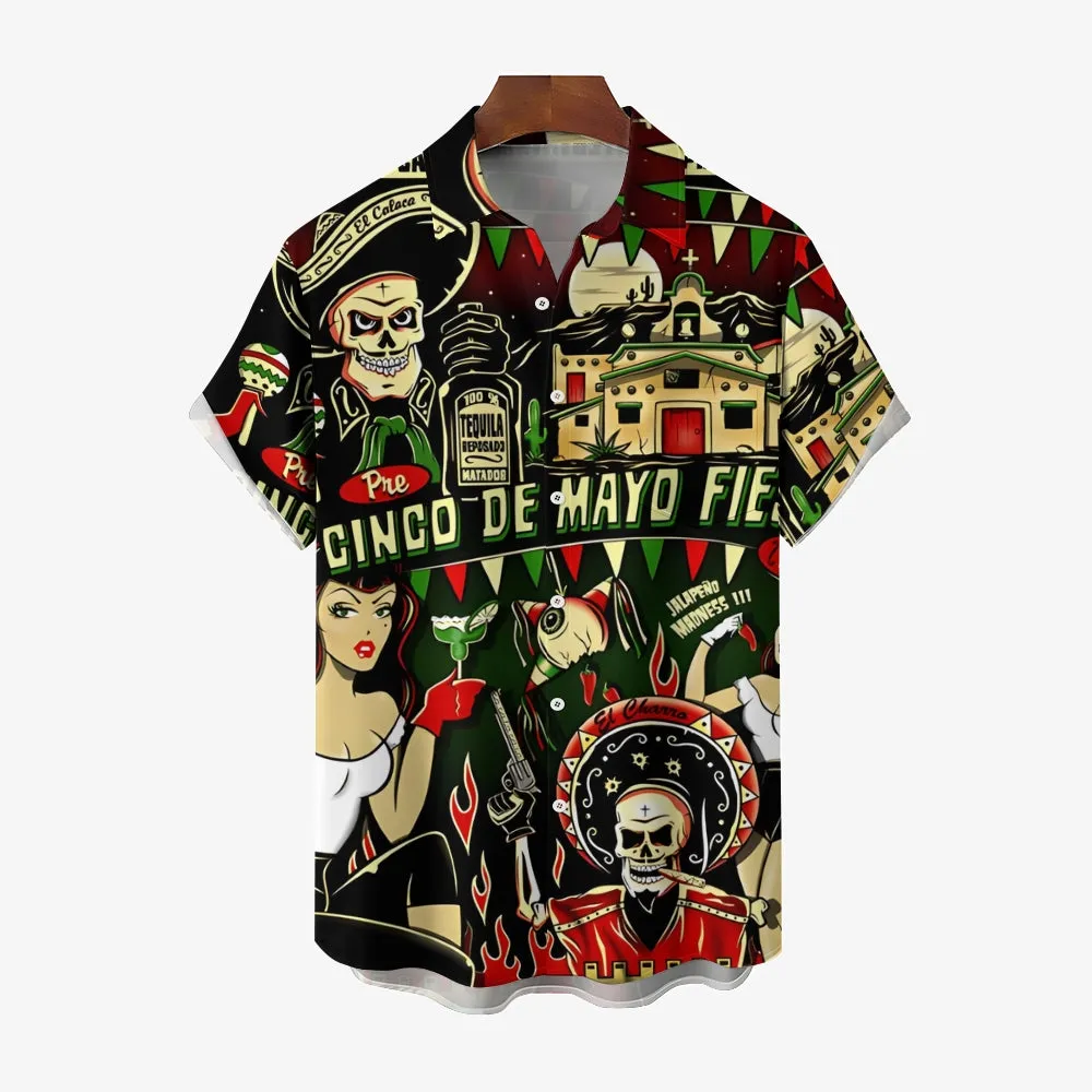 Cinco De Mayo Mexico Casual Short Sleeve Shirt 2404000286