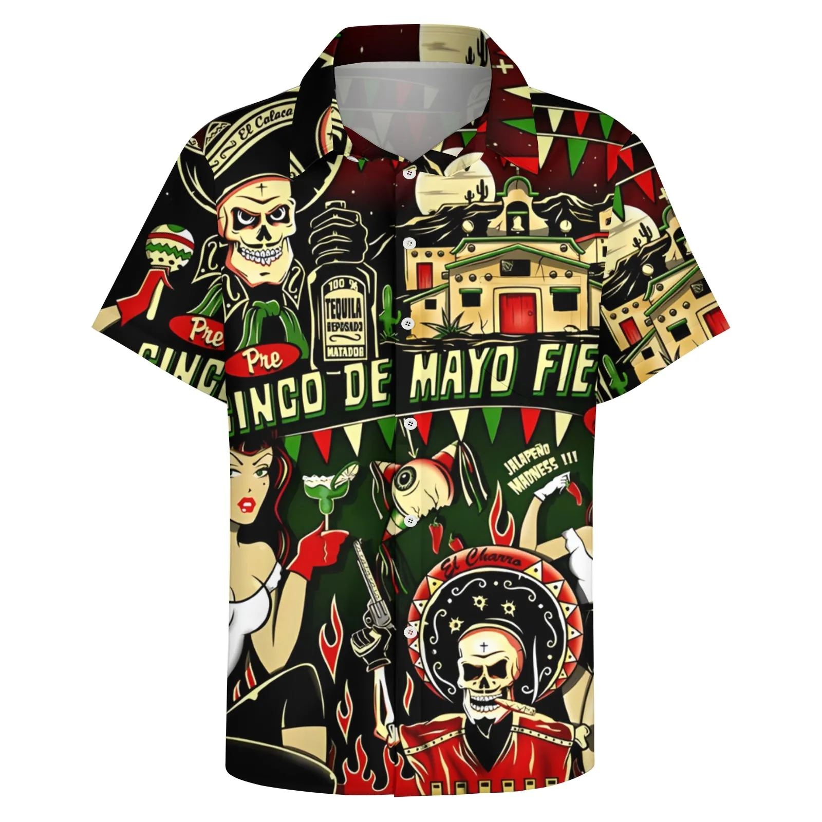Cinco De Mayo Mexico Casual Short Sleeve Shirt 2404000286
