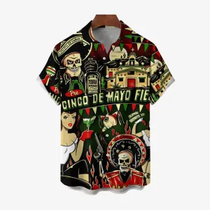 Cinco De Mayo Mexico Casual Short Sleeve Shirt 2404000286