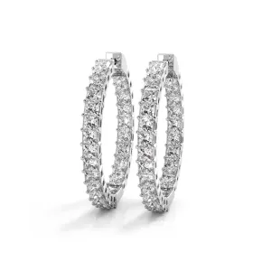 Classic 8.0 ctw. Princess Cut Diamond Hoop Earrings