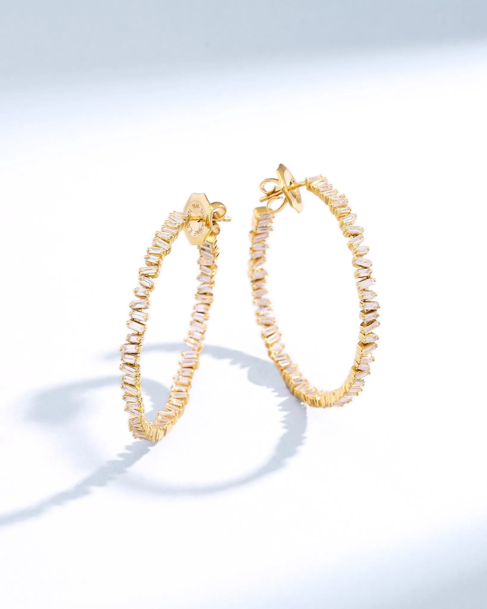 Classic Diamond Midi Hoops