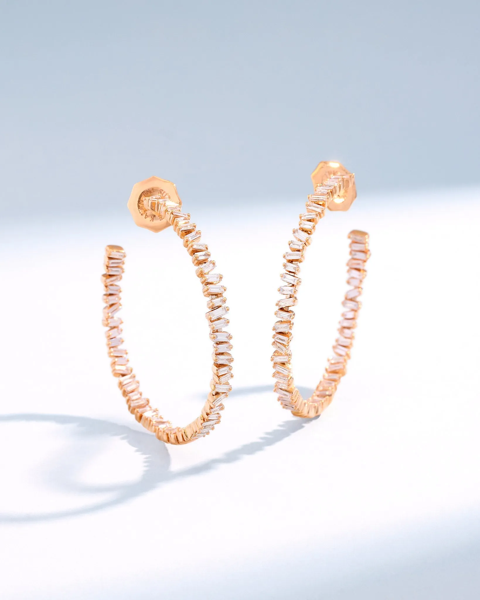 Classic Diamond Midi Hoops