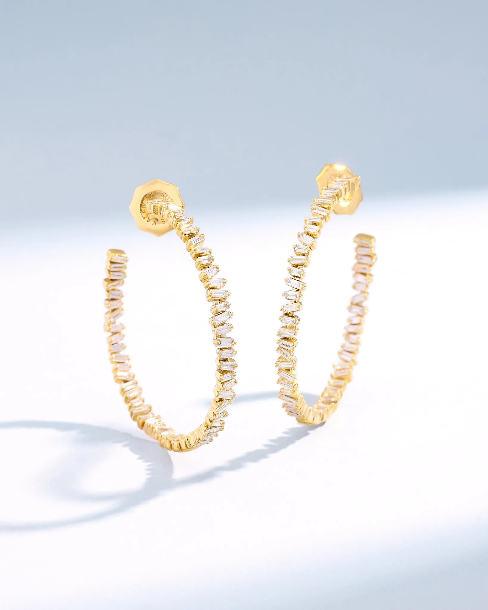 Classic Diamond Midi Hoops