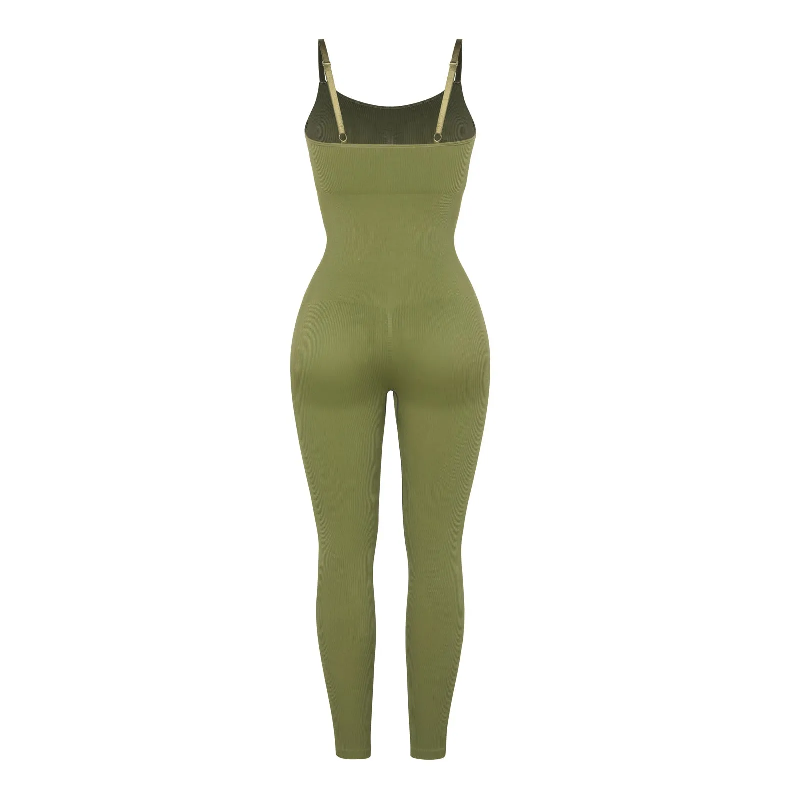 Classic Sage Ribbed Shaping Full Jumpsuit