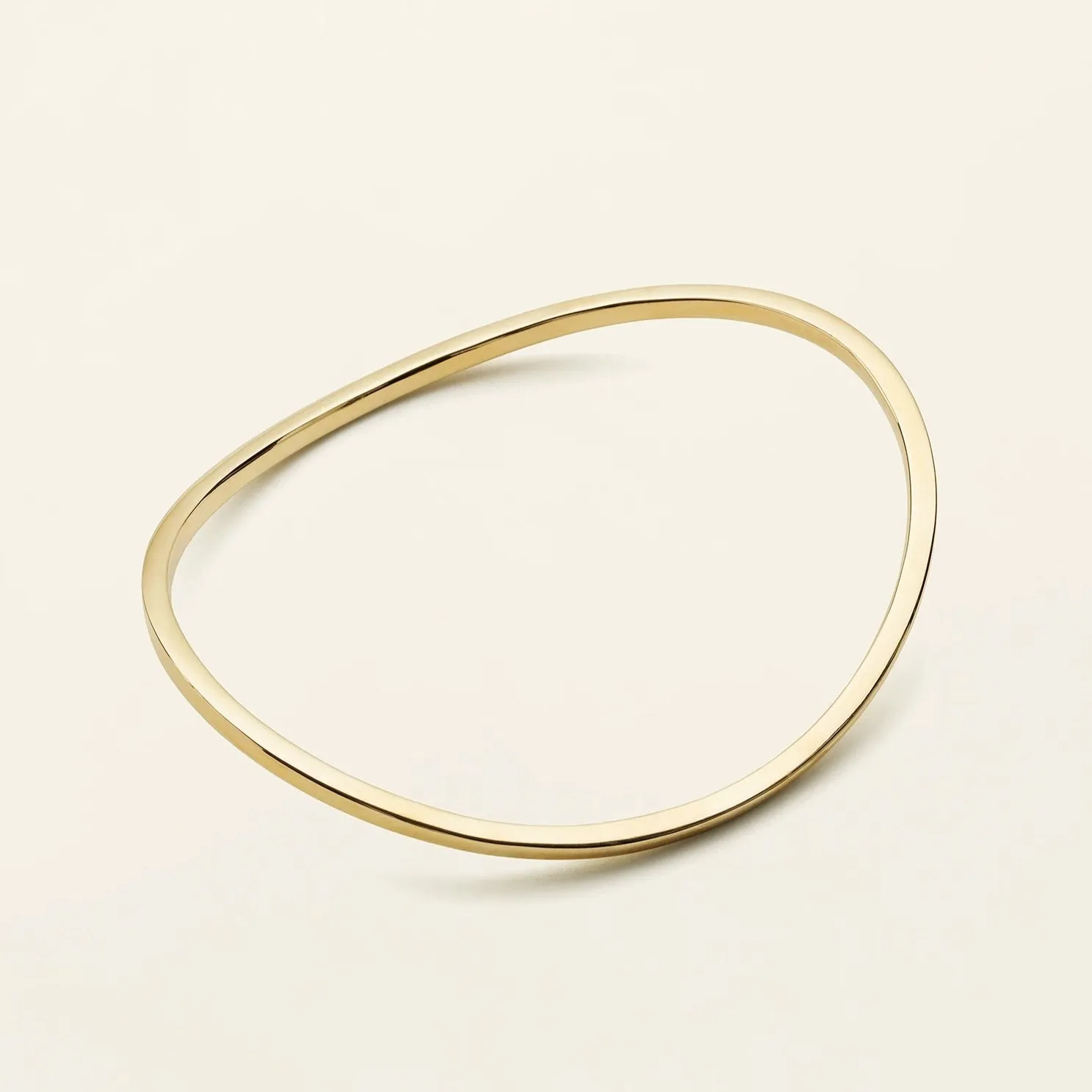 CLASSIC WAVE BANGLE - 18K gold plated silver