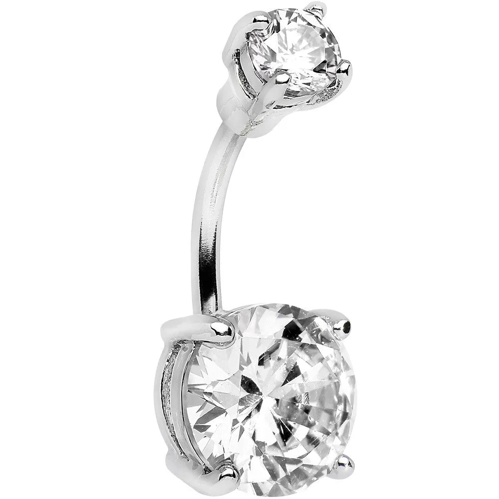 Clear Double Gem Elegant Belly Ring