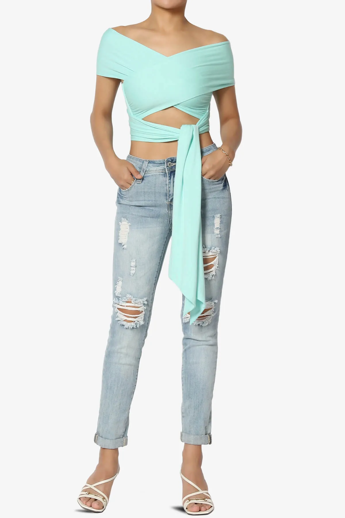 Clementine Multi Way Scarf Wrap Crop Top
