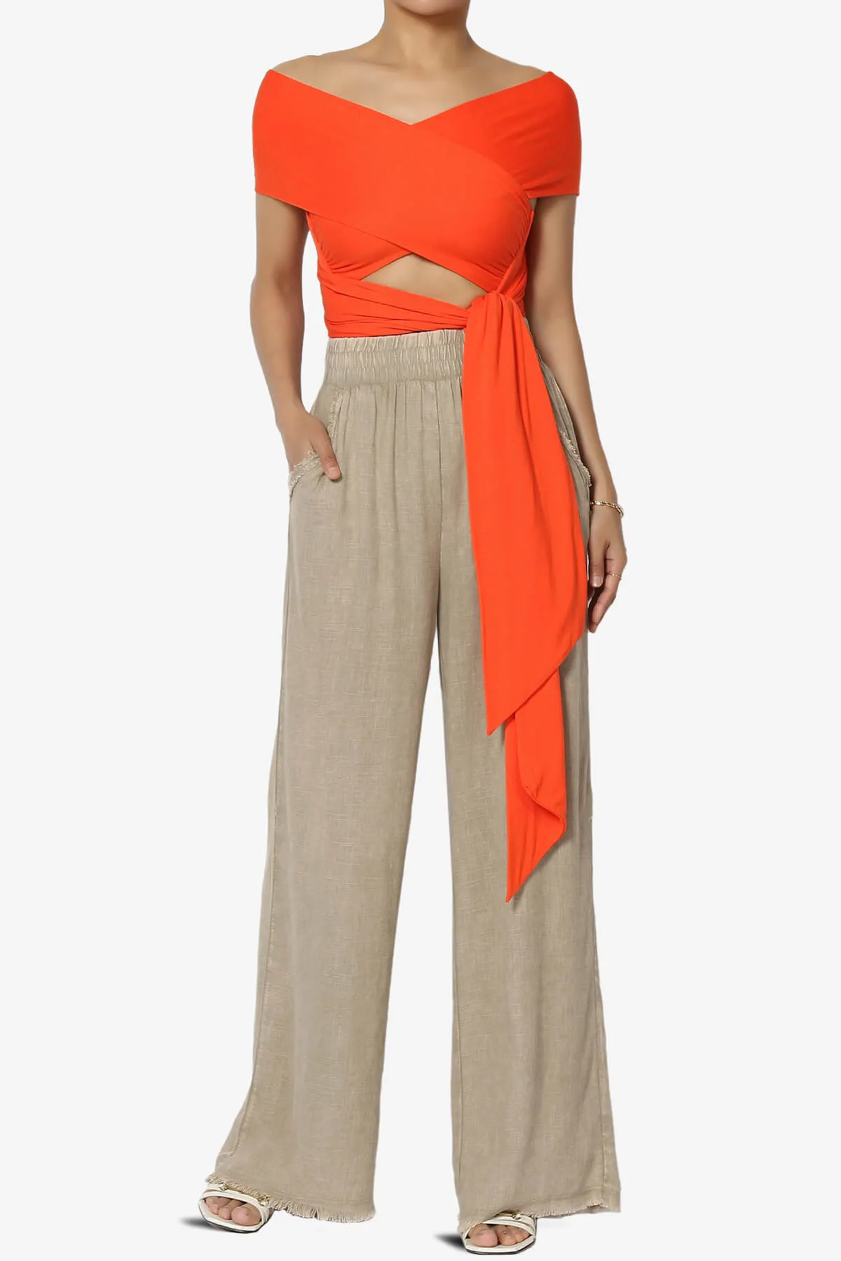 Clementine Multi Way Scarf Wrap Crop Top
