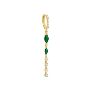 Colored Marquise X Solitaire Drop Huggie Earring