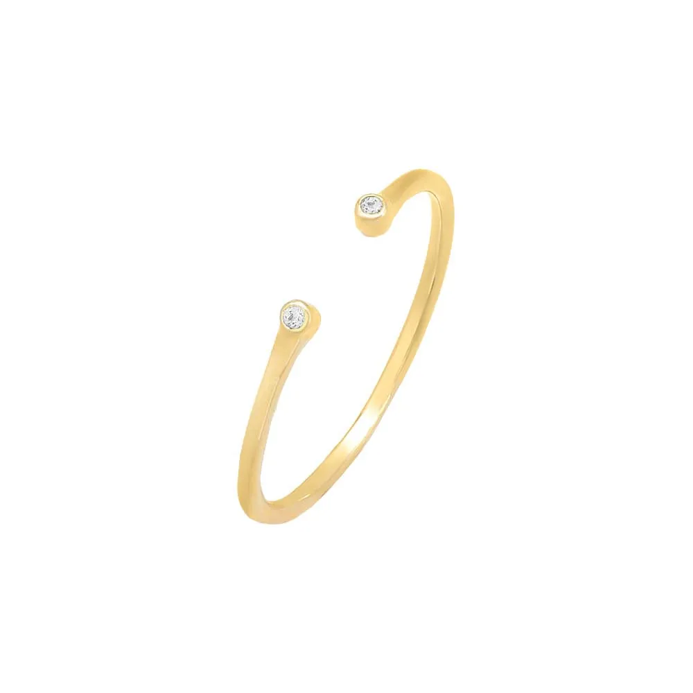 Colored Open Solitaire Bezel Ring