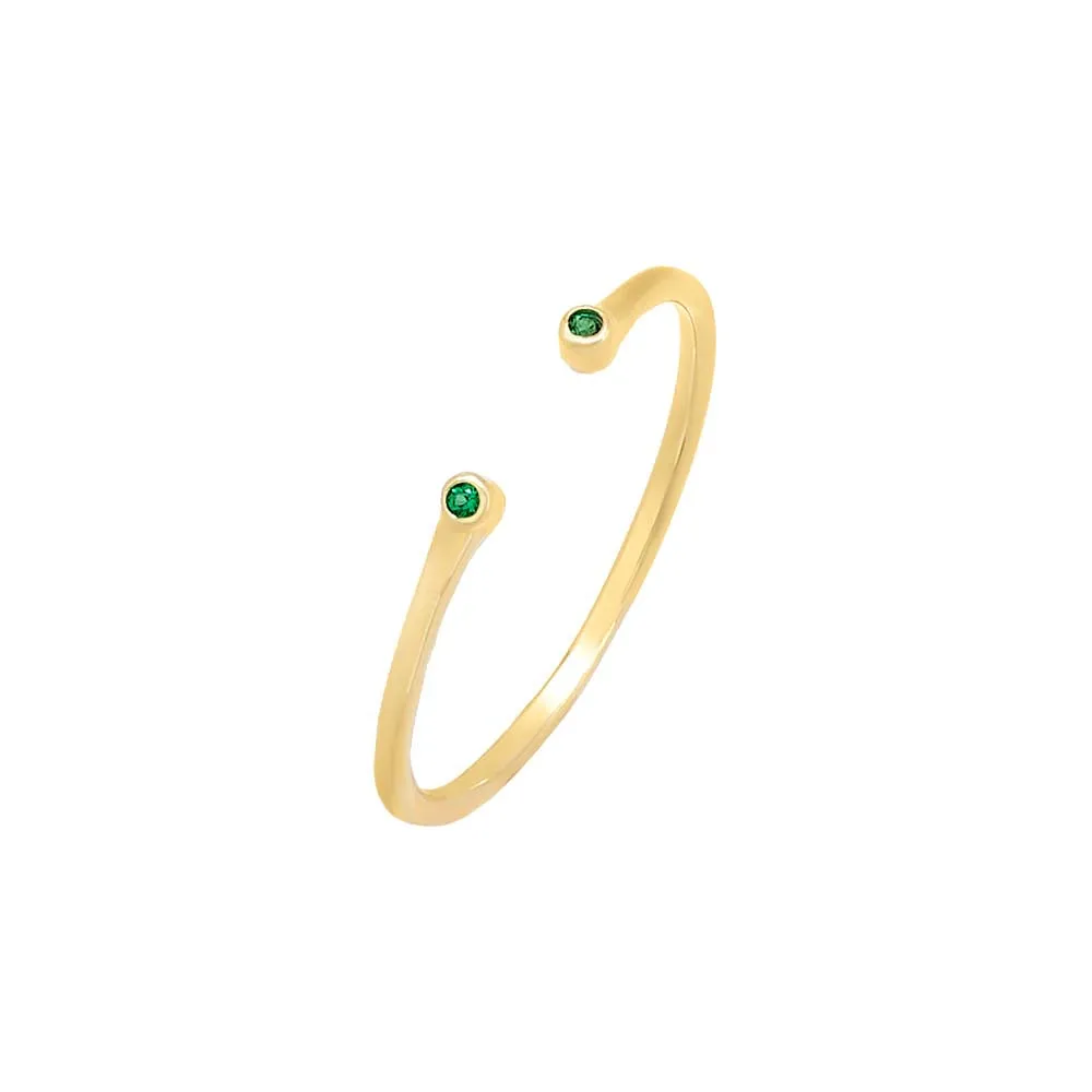 Colored Open Solitaire Bezel Ring