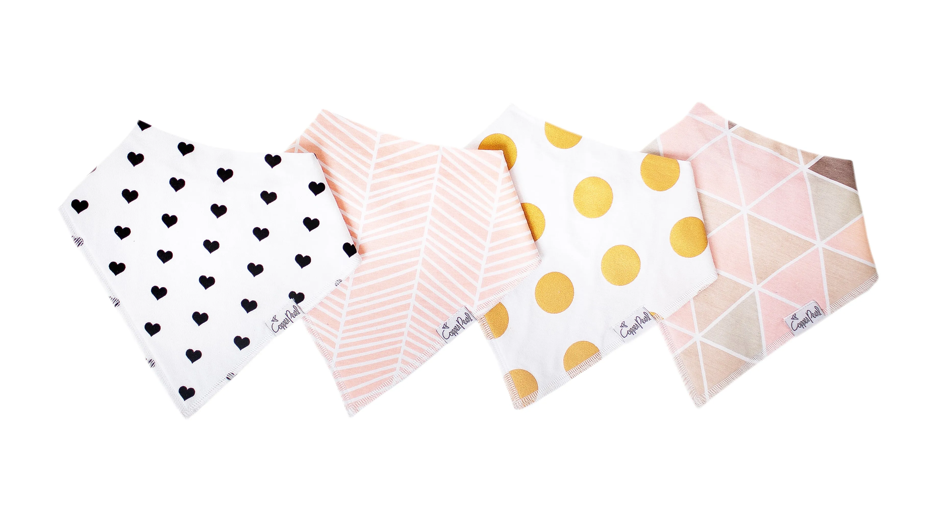 Copper Pearl - Bandana Bib (4 pack) - Blush