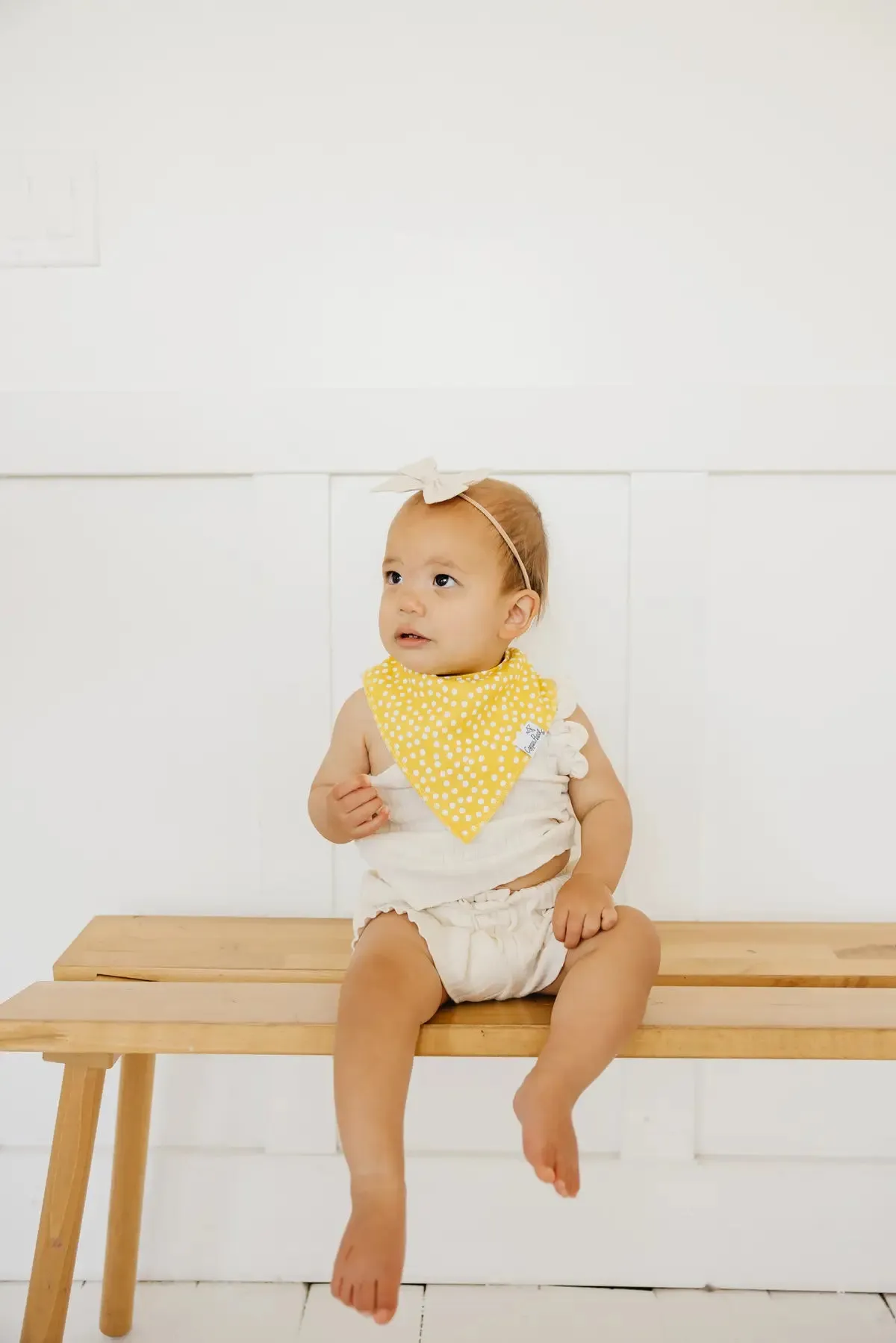 Copper Pearl Lemon Bandana Bib Set