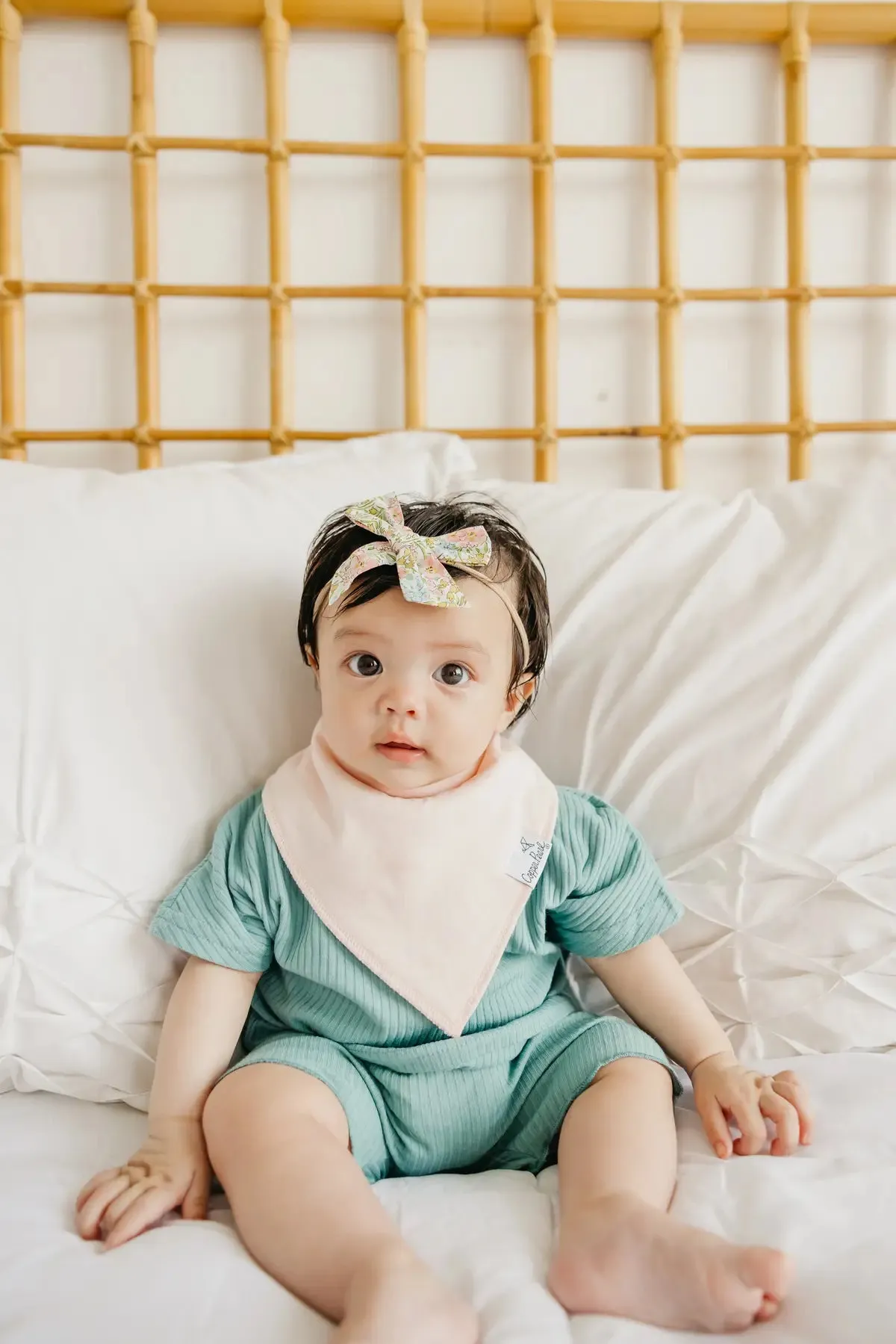 Copper Pearl Lemon Bandana Bib Set