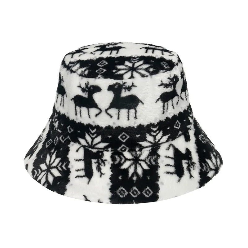 Cozy and Festive Elk Christmas Fisherman Hat for Seasonal Cheer