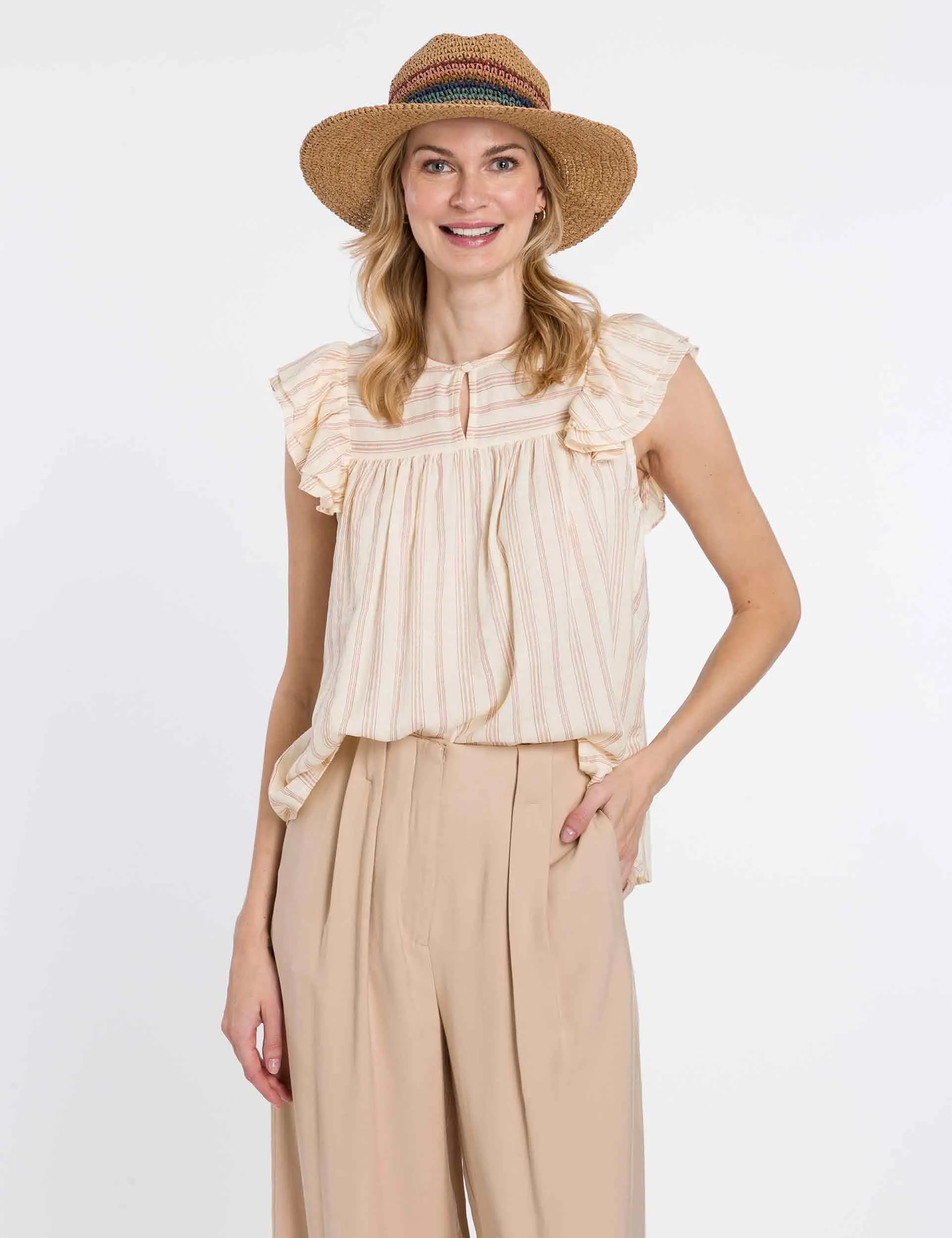 Crochet Multi Stripes Fedora